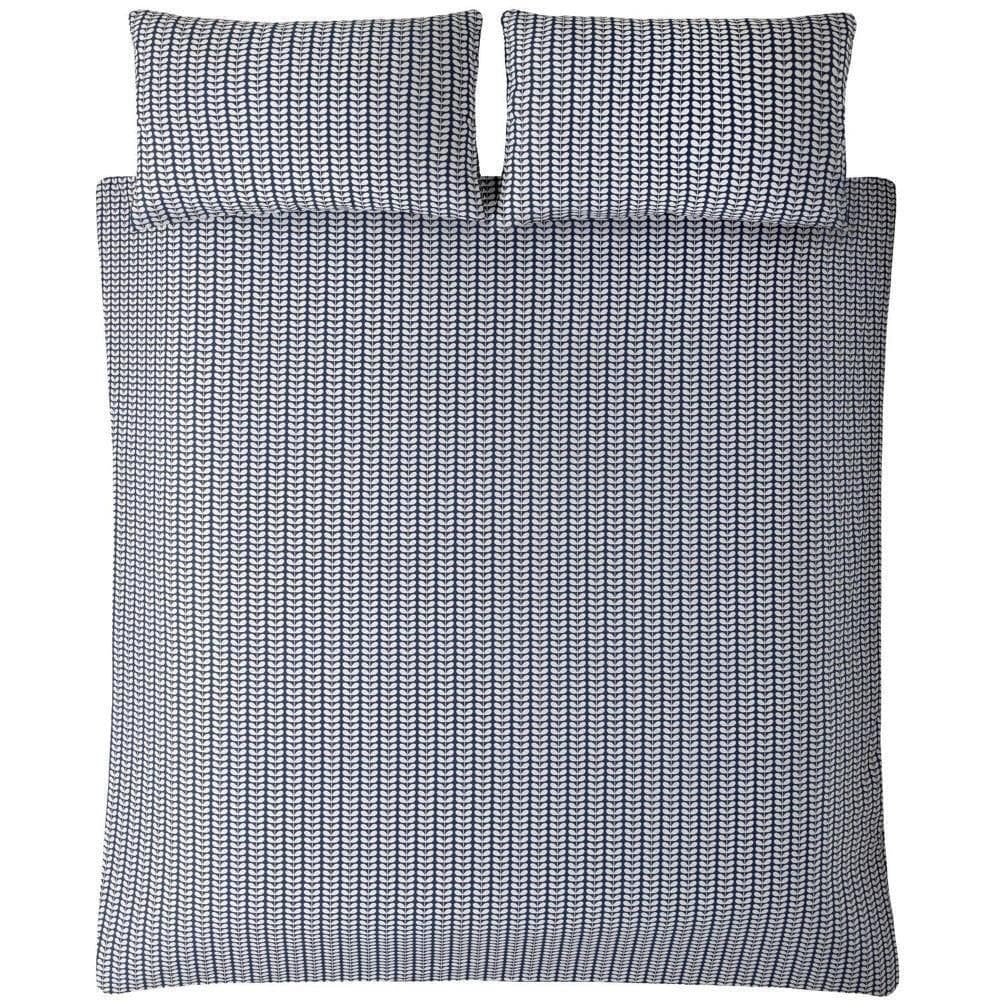 Orla Kiely Tiny Stem Whale Blue Bedding: Super King Size Duvet Cover (260cm x 220cm)