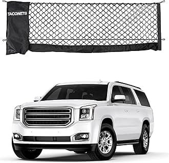 TacoNets Envelope Cargo Net for Suburban | Tahoe | Yukon/XL | Escalade/ESV - Fits 2015-Current - Upgraded 5mm Bungee - Integrated Storage Bag - Heavy Duty Hooks - Designed in USA