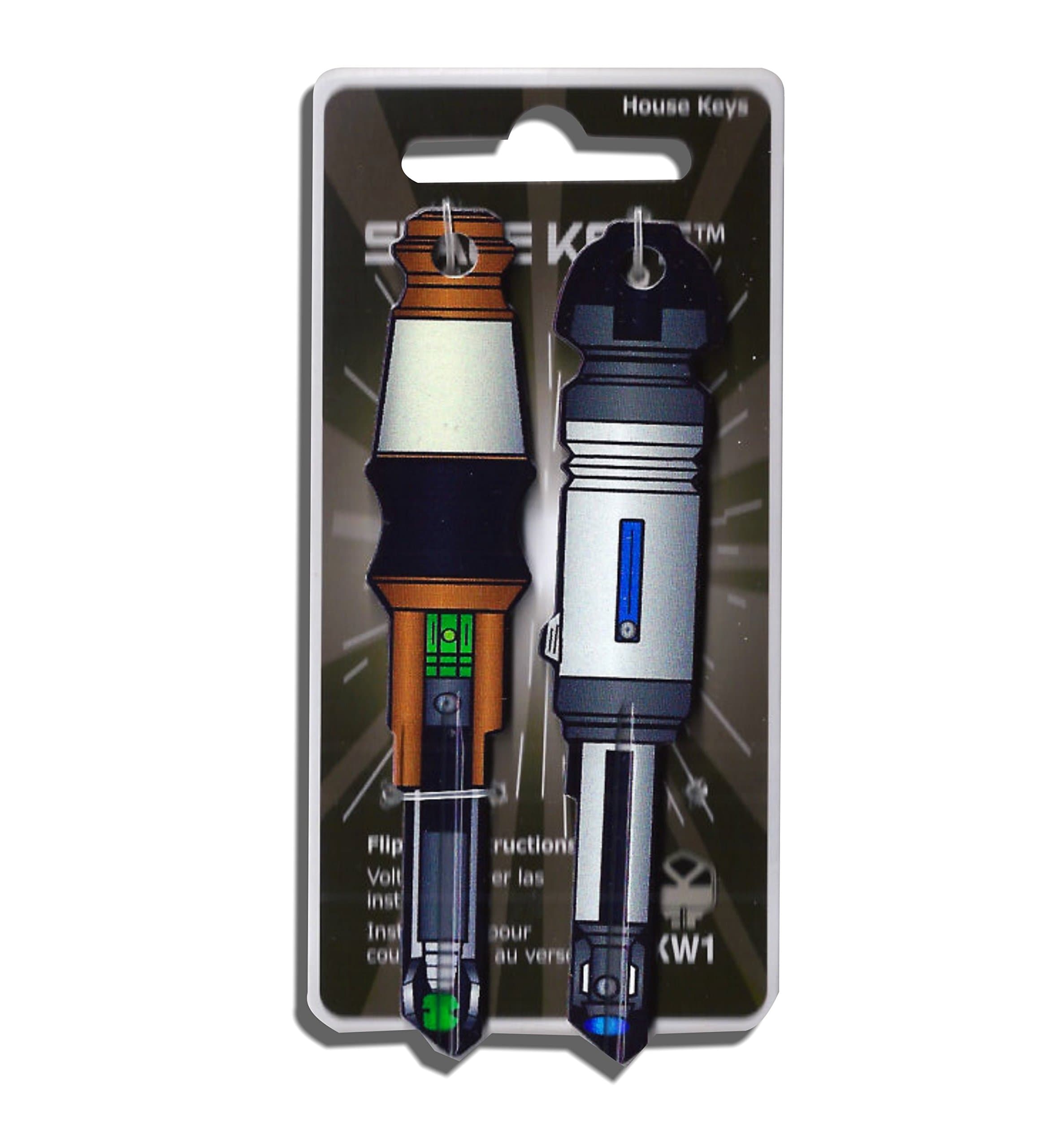 2 Blue and Green Sonic Locker Screw Driver Shaped Space Keys KW1 KW10