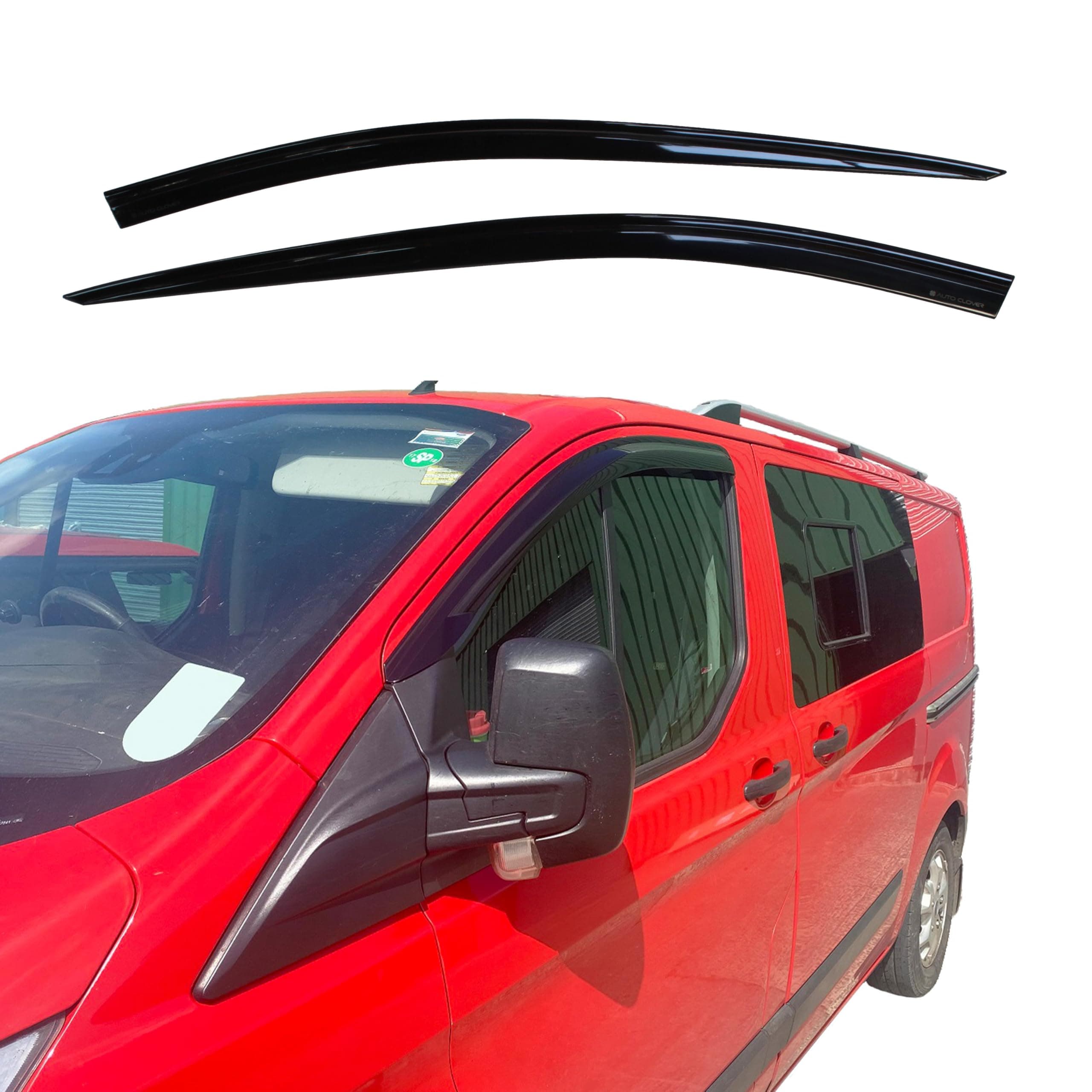 AUTO CLOVER Wind Deflectors Set for Ford Transit Custom 2012+ (2 pieces)