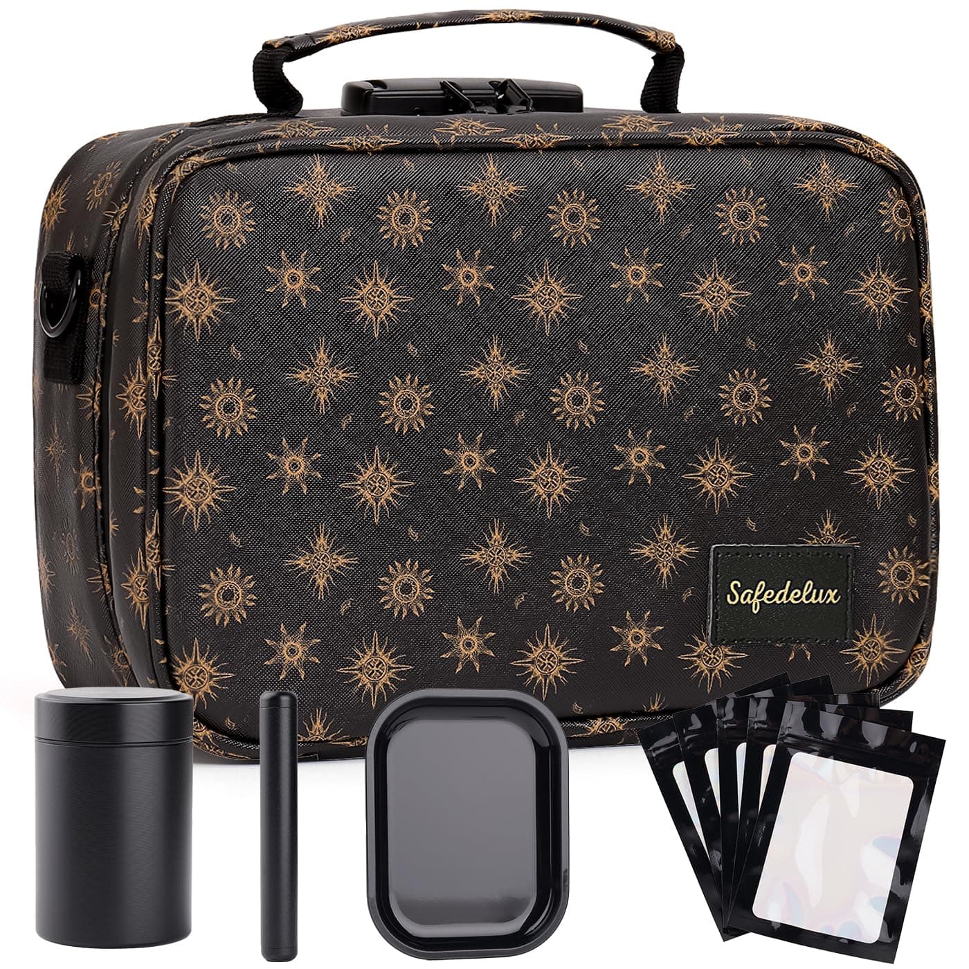 Smell Proof Bag with Combination Lock, Odorless Smell Proof Container with Activated Carbon Fiber, Smell Proof Box Odor Proof Lock Bag