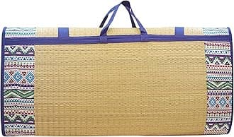 Home Tex Life Kora Grass Cushion Sleep Healthy, Easy Portable and Folding Mat(6.5 X 6.5 Ft,18 Mm Thickness, Africana)