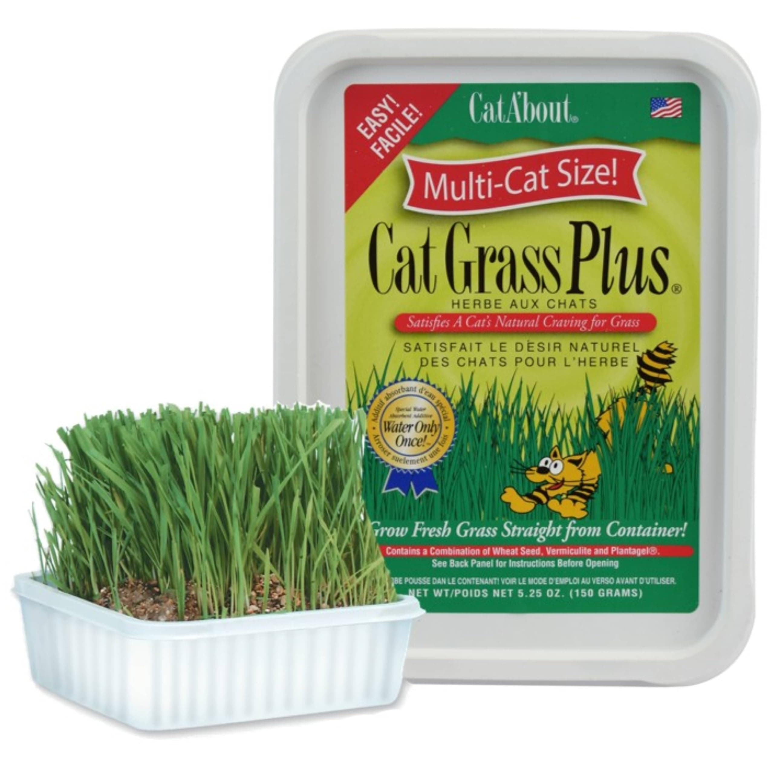 Cat-A'bout Multi-Cat CatGrass Plus Tub 150 grams by MiracleC