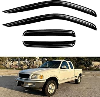 Rain Guards for 97-03 Ford F150 SuperCab Extended Cab Window Visors for 97-99 F250 Light Duty SuperCab 4PCs Front Rear Side Sun Vent Deflectors