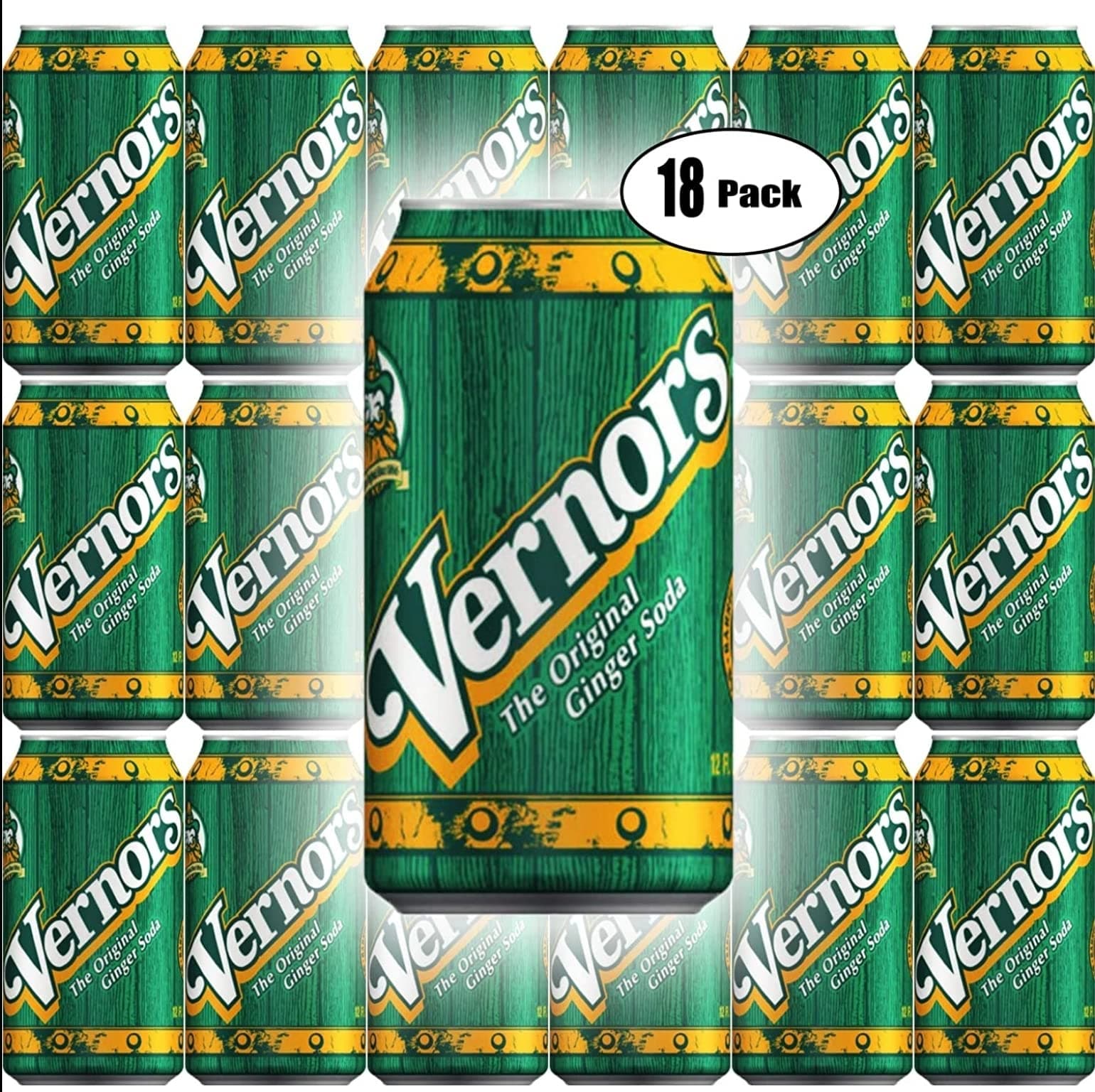18 Cans Ginger Ale Soda (Regular Vernor's Ginger Ale)