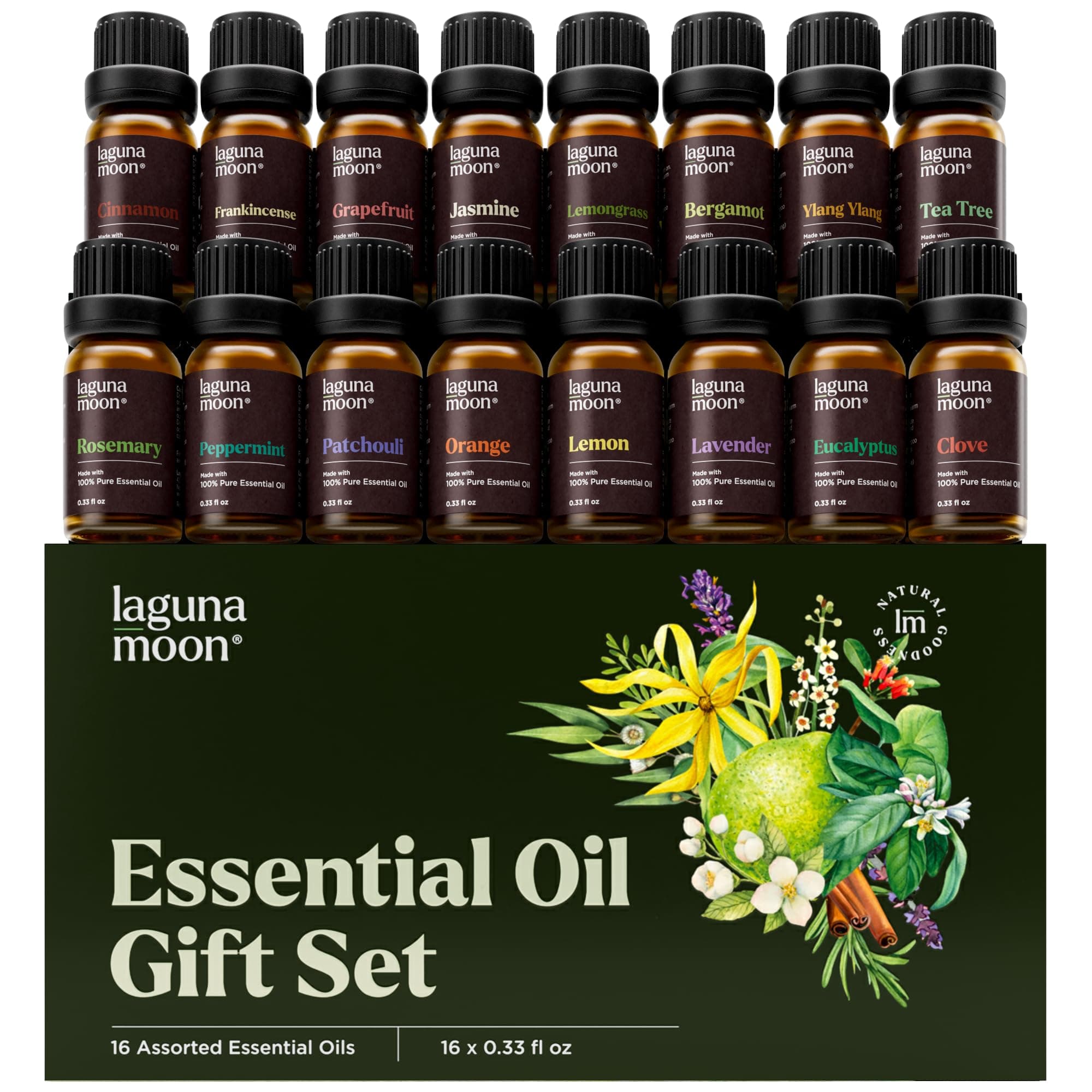 – Essential Oils Set - 16 Pcs Premium Grade Home Essentials Oils - for Diffusers, Fragrance, Scents for Candle Making, Soap, Slime - Natural Aromatherapy Oils for Skin & Hair - Home, Office, Car