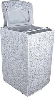 Classic® Top Load Washing Machine Cover Suitable for LG 7 Kg, 7.2 Kg, 7.5 Kg, 8 Kg (56cmsX56cmsX88cms, White & Grey)