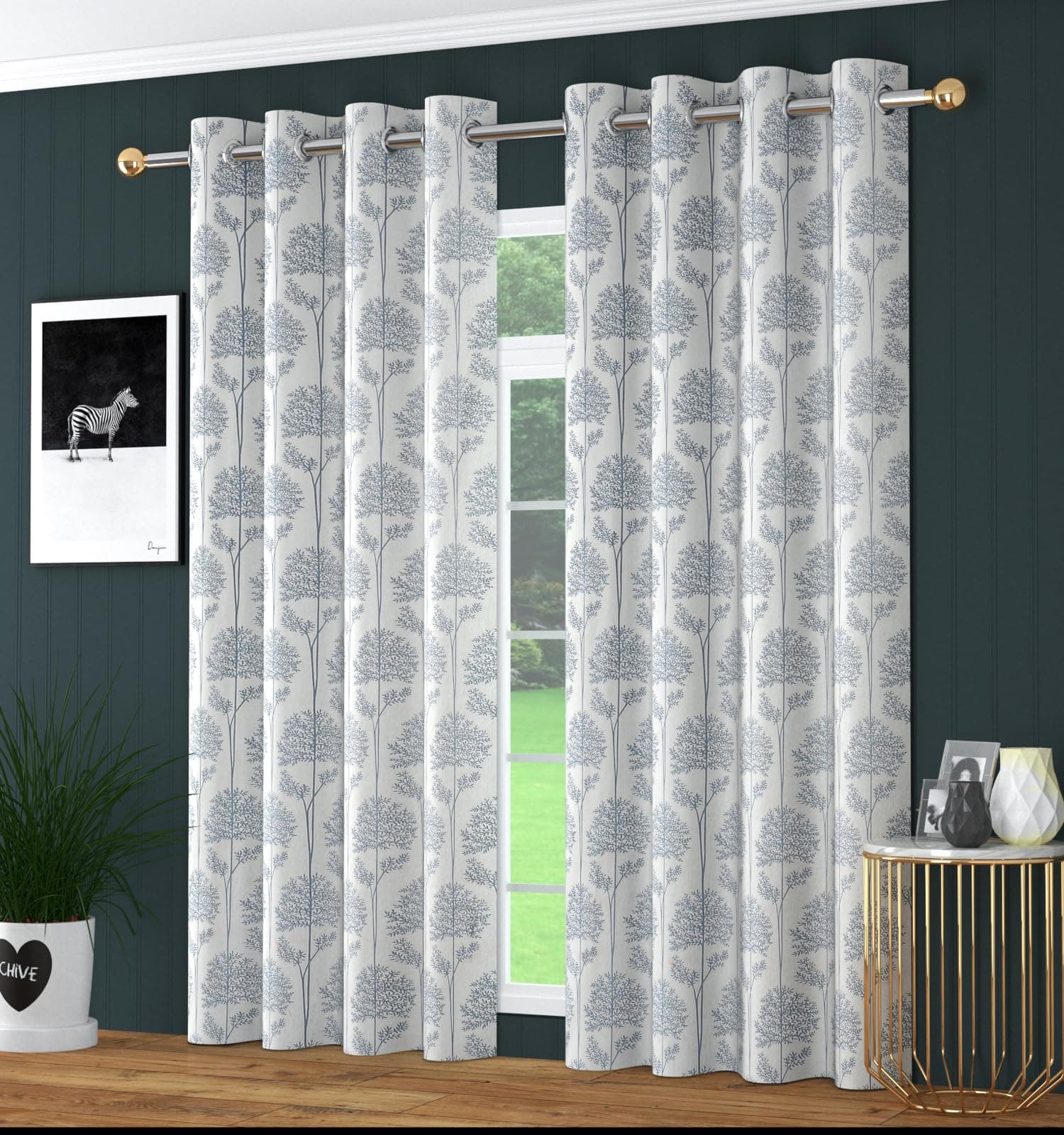 Waco CreationWaco Creation Polyester Carnival Leaf Pattern Digital Printed Curtain for Window 4 X 5 Feet | Home and Office | Living Room and Kitchen Hall Set of 2 Pc- Grey