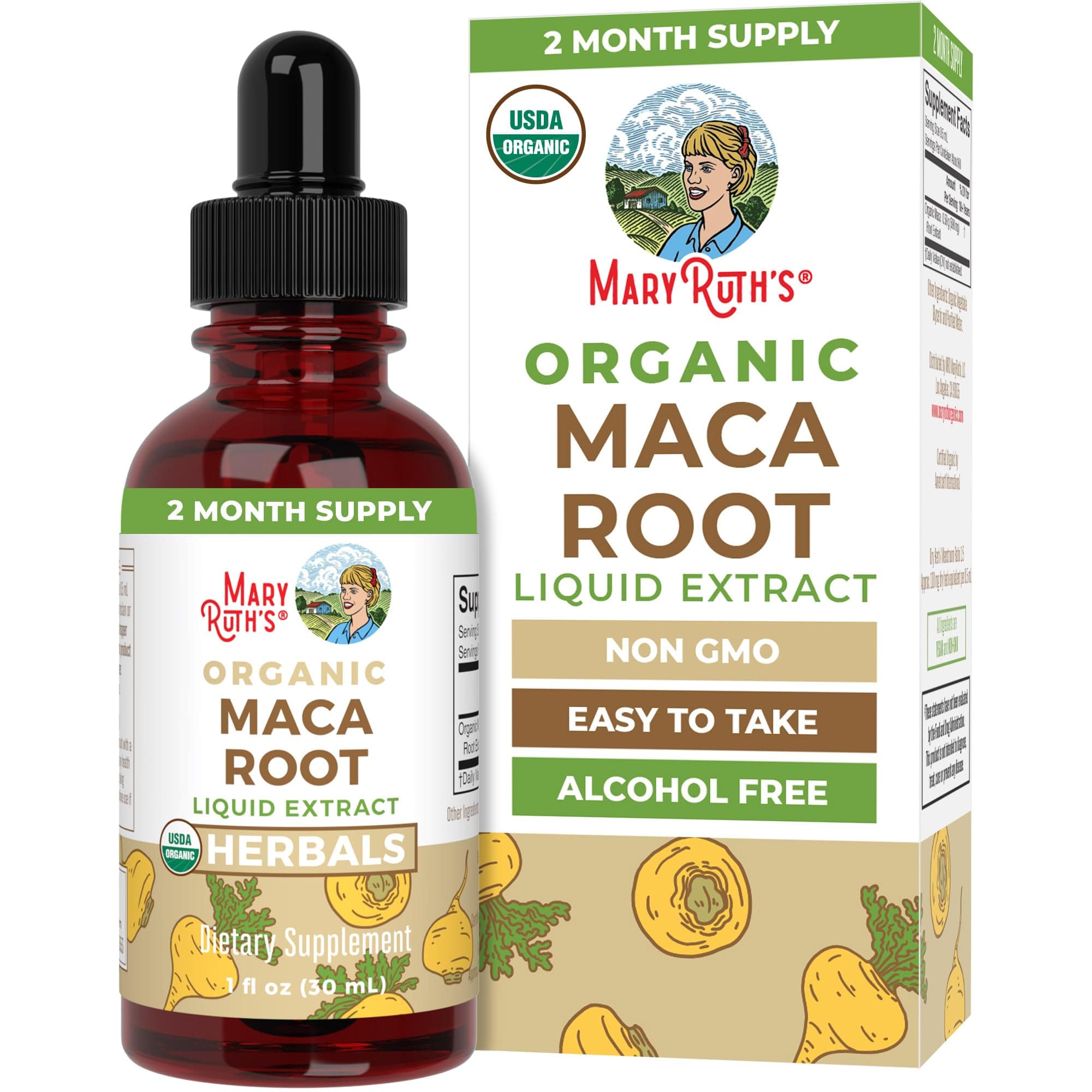 MARYRUTH'S USDA Organic Maca Root Liquid Drops | Vegan | Non-GMO | Gluten Free | Alcohol Free | 1 Fl Oz