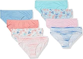 HanesUltimate Pack, Organic Cotton Panties for Girls’, Hipster Kids’ Underwear, 8-Pack (Colors May Vary)