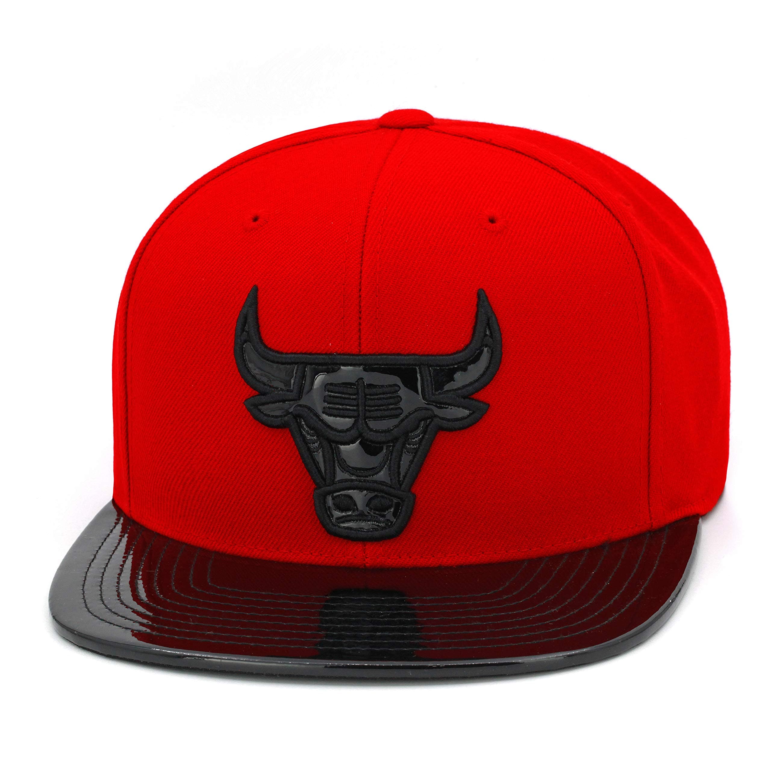 Mitchell & Ness Chicago Bulls Snapback Hat for Men - Red/Black/Patent Leather - Basketball Cap for Men