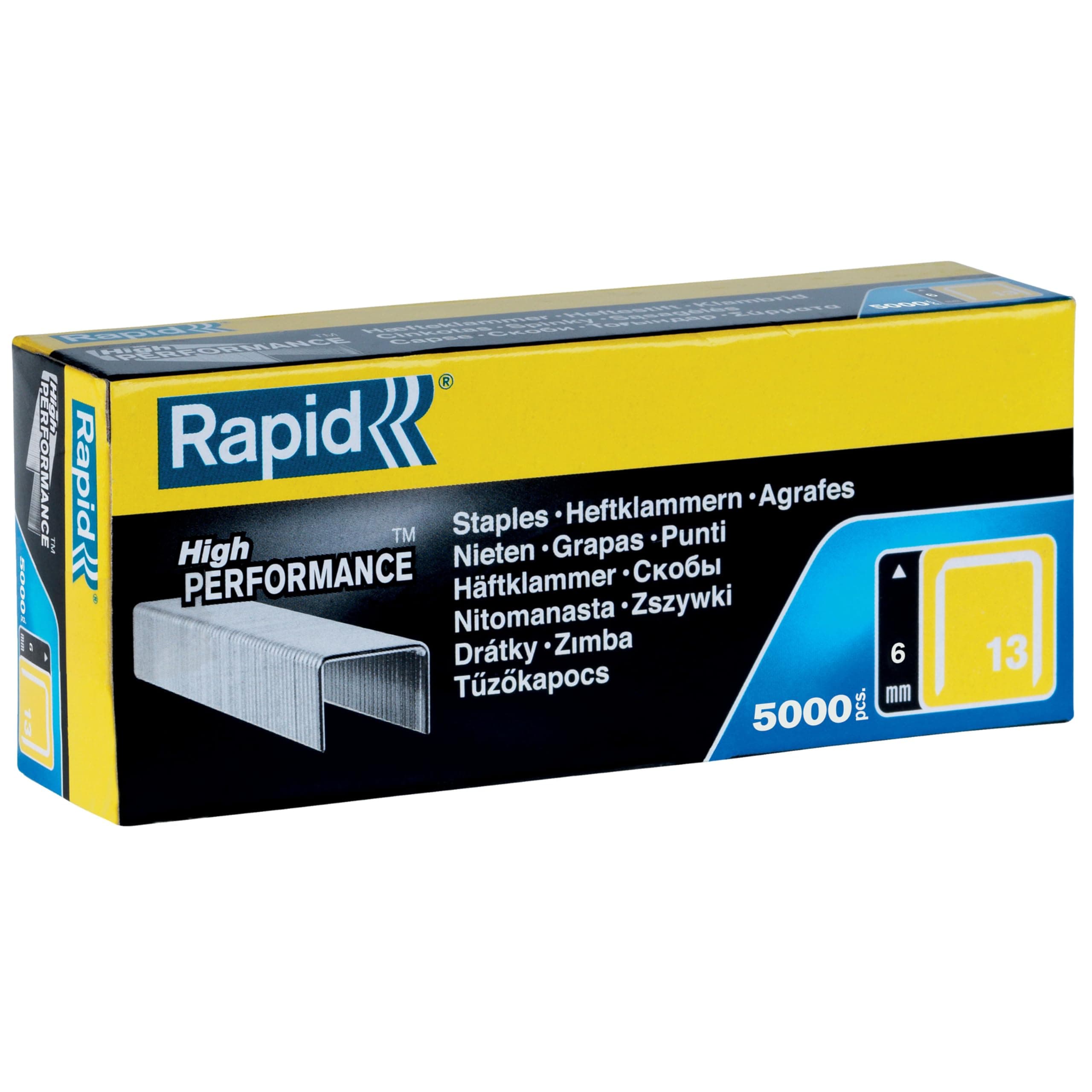 Rapid No. 13 Galvanized Finewire Staples, 6 mm (Pack of 5000)