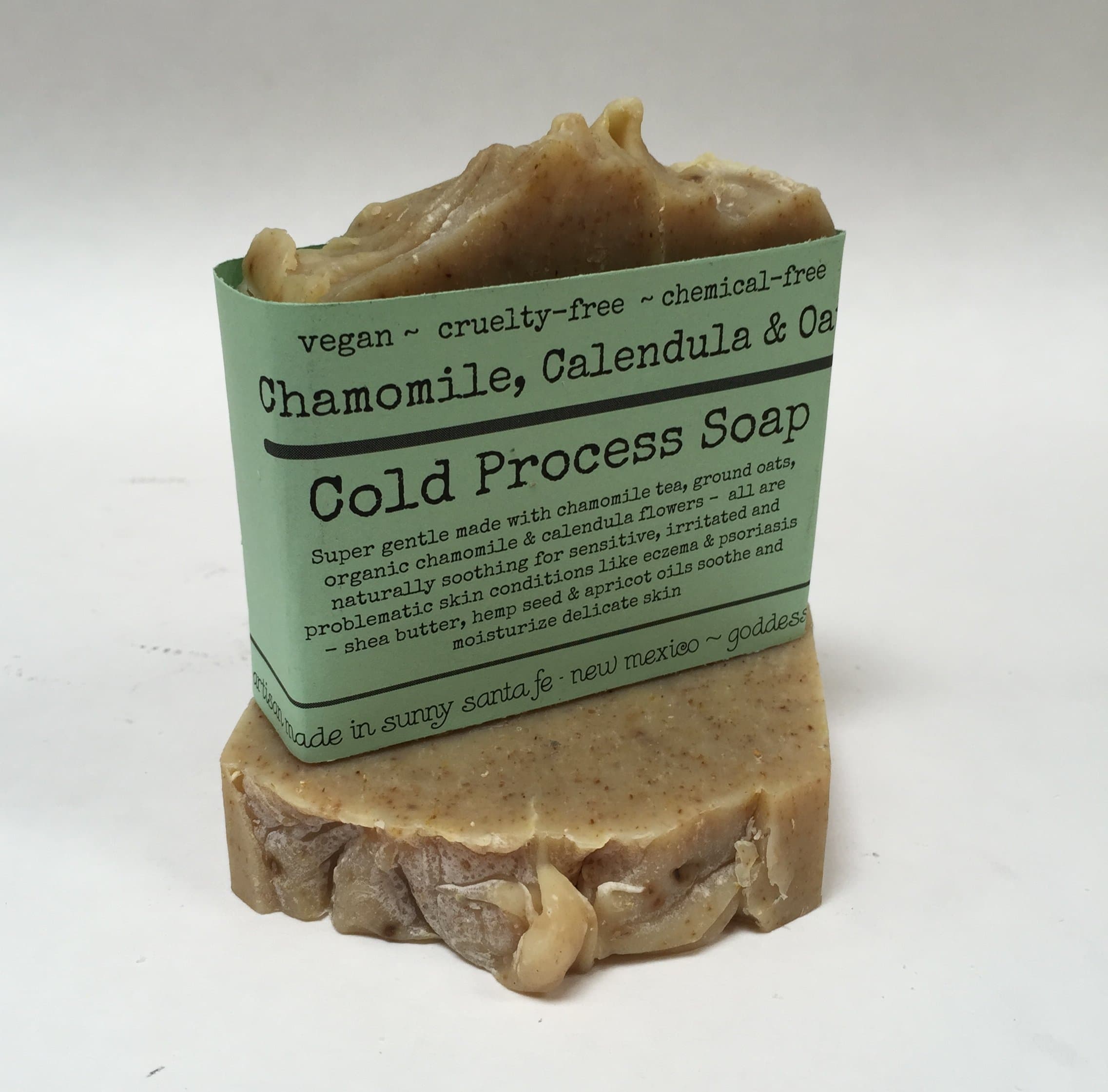 Organic Chamomile, Calendula & Oatmeal Cold Process Soap With Shea Butter / Vegan + Chemical Free