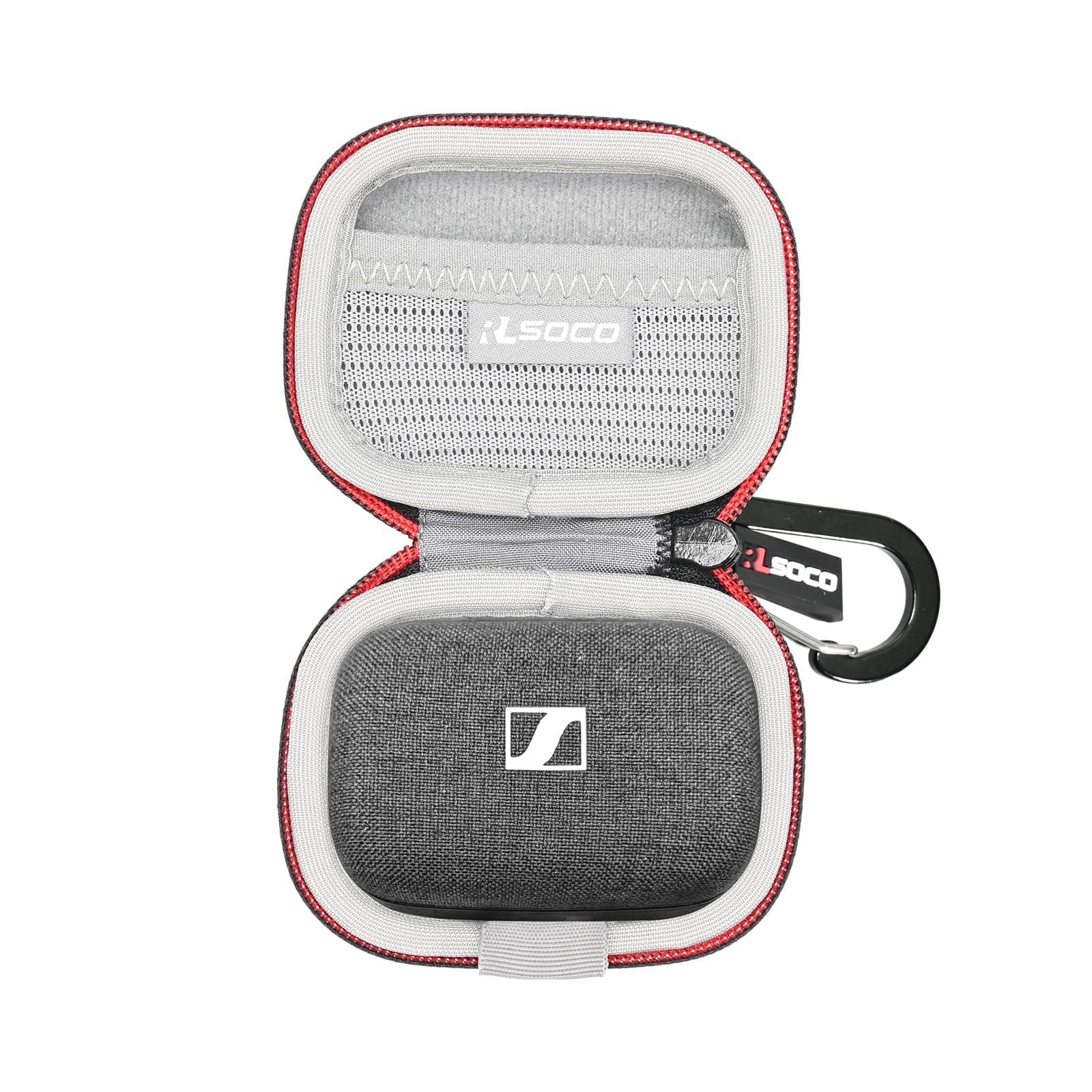 RLSOCO Hard Case for Sennheiser Momentum True Wireless 3 and Silicon Cover (Black)