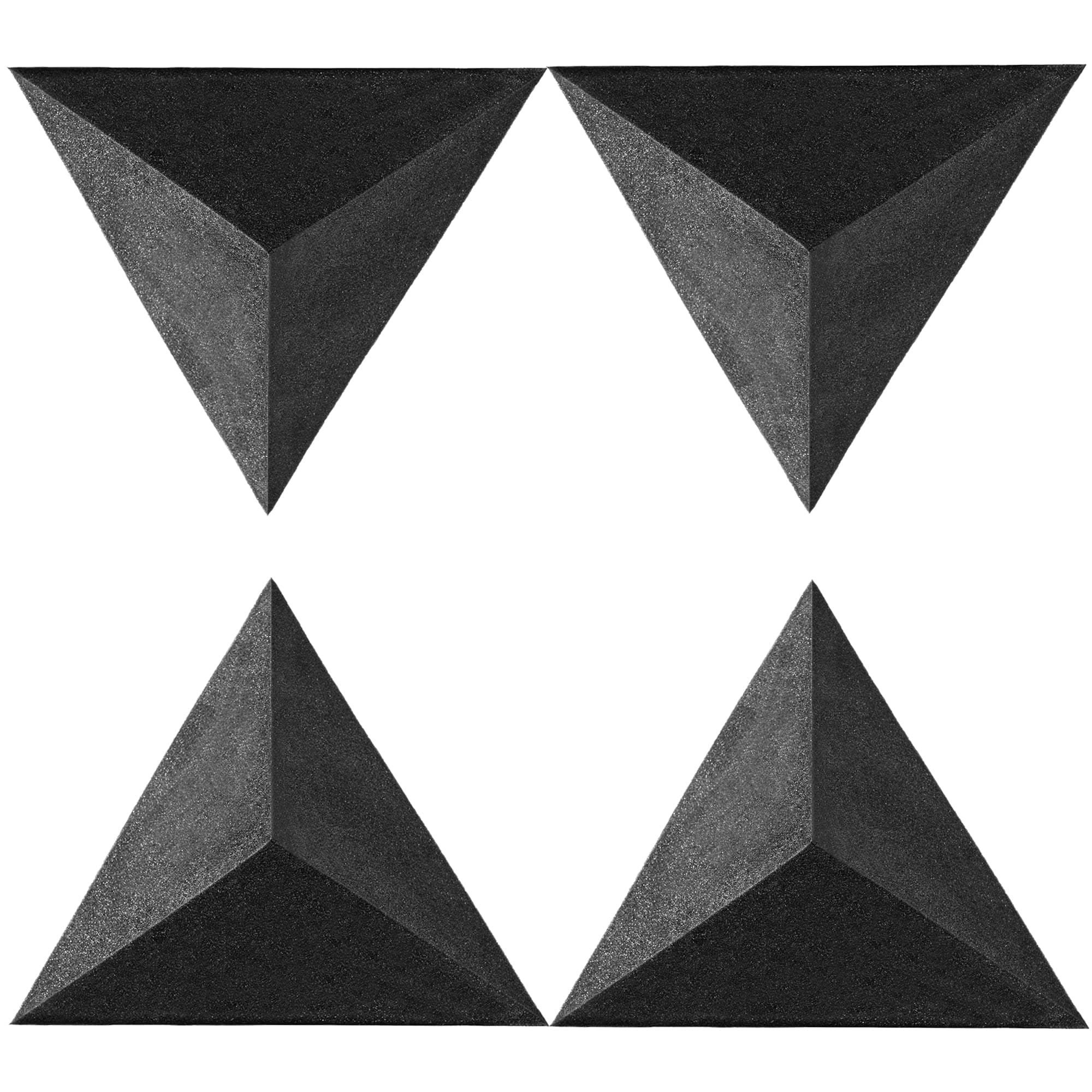 4 Pack Bass Traps for Ceiling Corner 16.5" Triangle 12" Depth Triangular Pyramid Acoustic Foam Bass Trap Sound Proofing for Home Studio Booth Low to High Frequency Sound Proof Foam