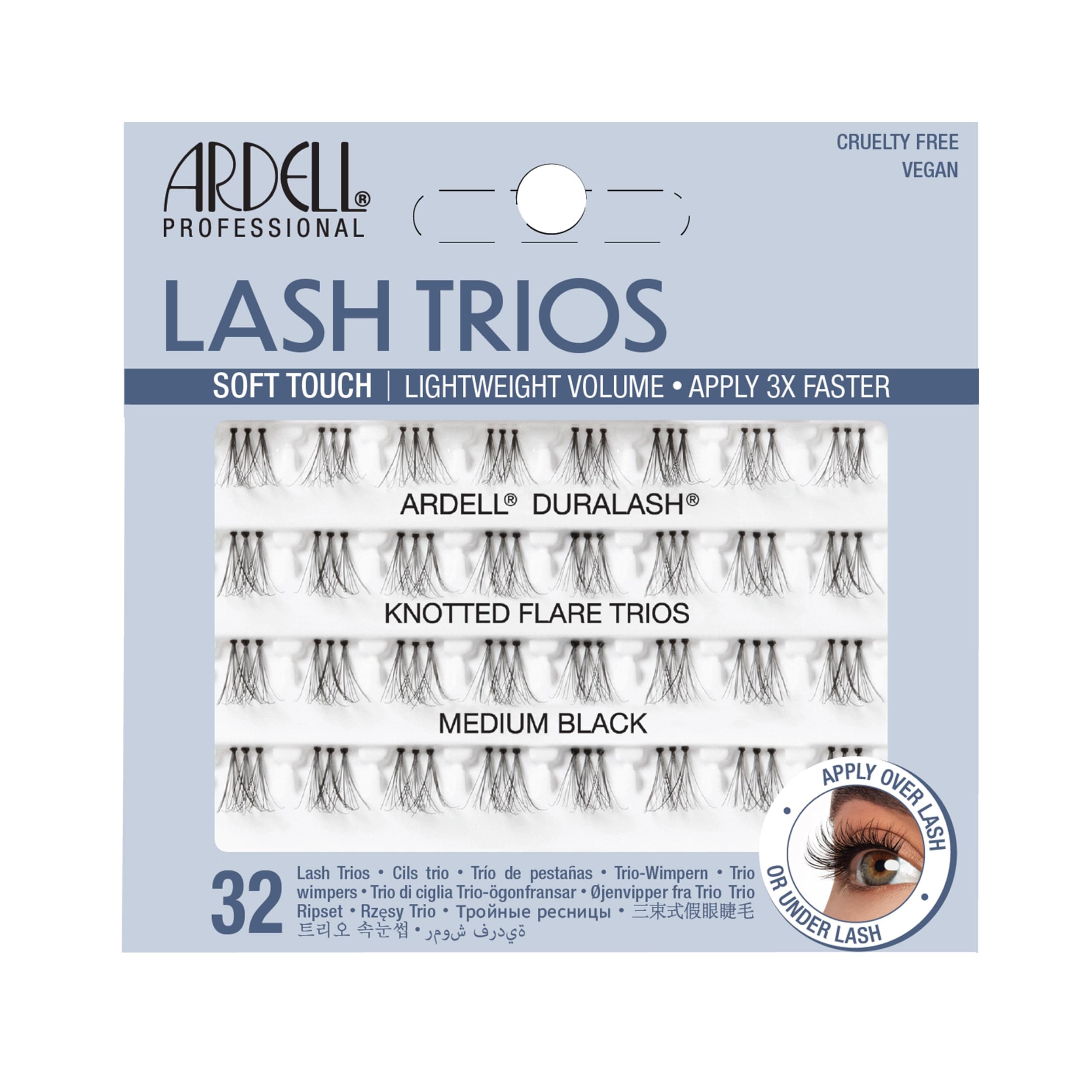 Soft Touch Trios Individuals Eye Lashes, Medium, Black