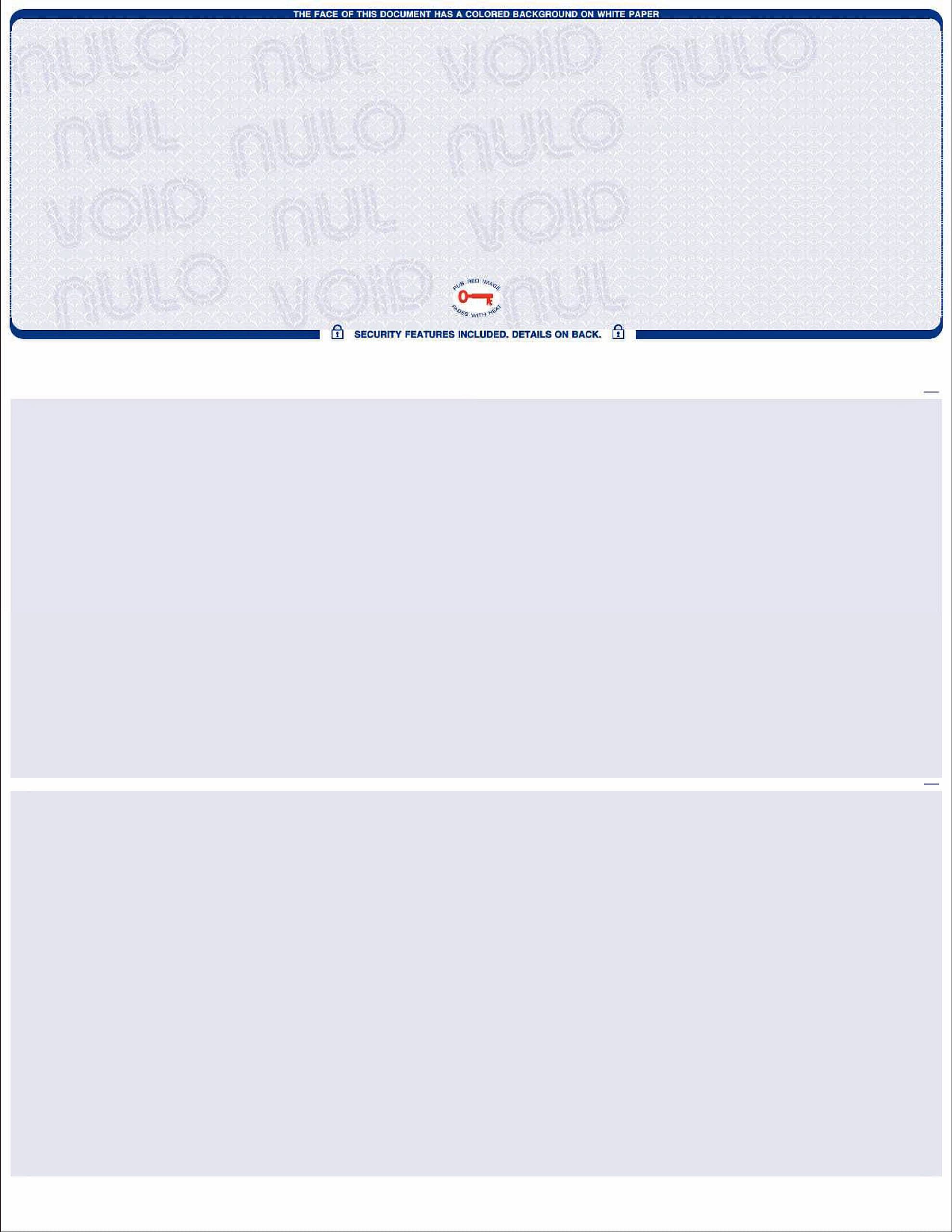 250 Blank Computer Check Stock - Check on Top - Cheap Checks - Blue (Scalop Blue)