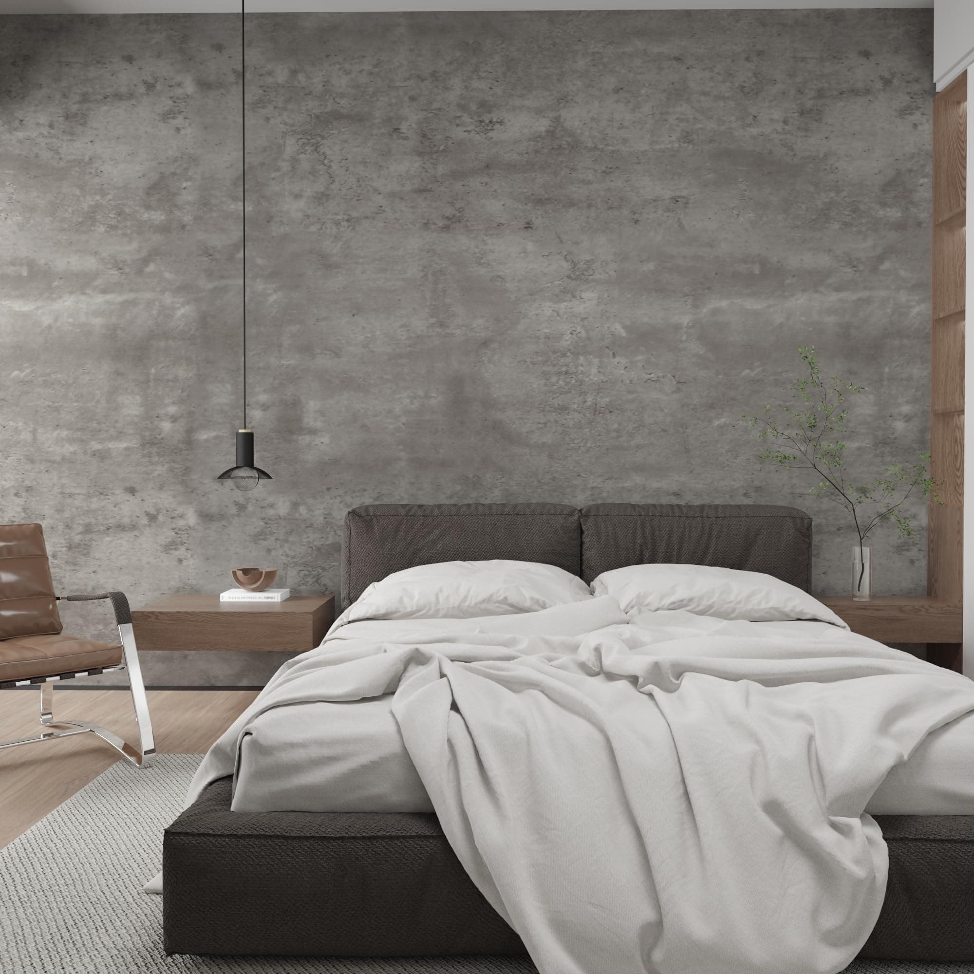 48"×354" Extra Wide Thick Large Size Light Grey Concrete Wallpaper Peel and Stick Industrial Gray Concrete Cement Contact Paper Waterproof Wall Sticker for Bedroom Garage Basement Store Walls