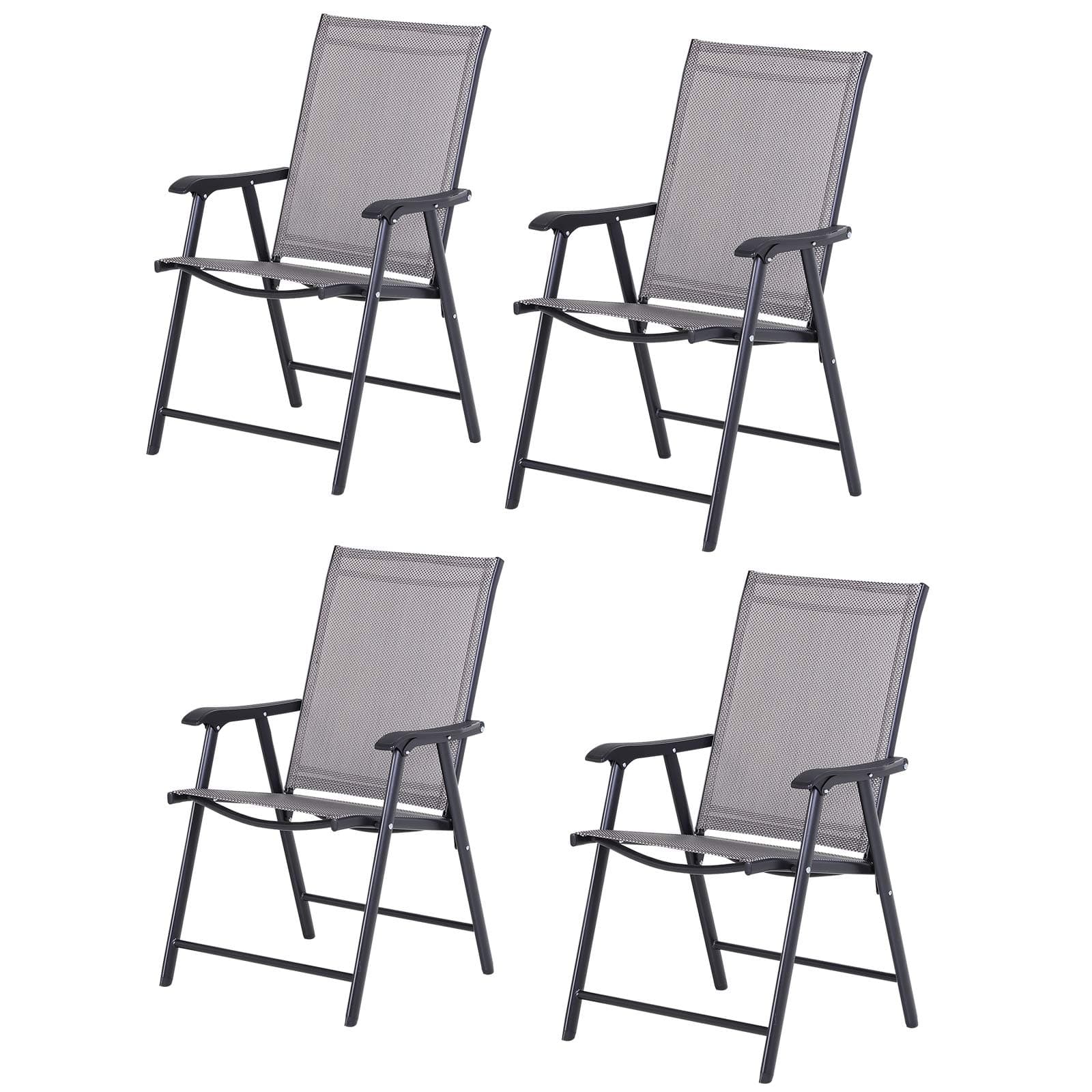 Folding Outdoor Patio Chairs Set of 4 Stackable Portable for Deck, Garden, Camping and Travel