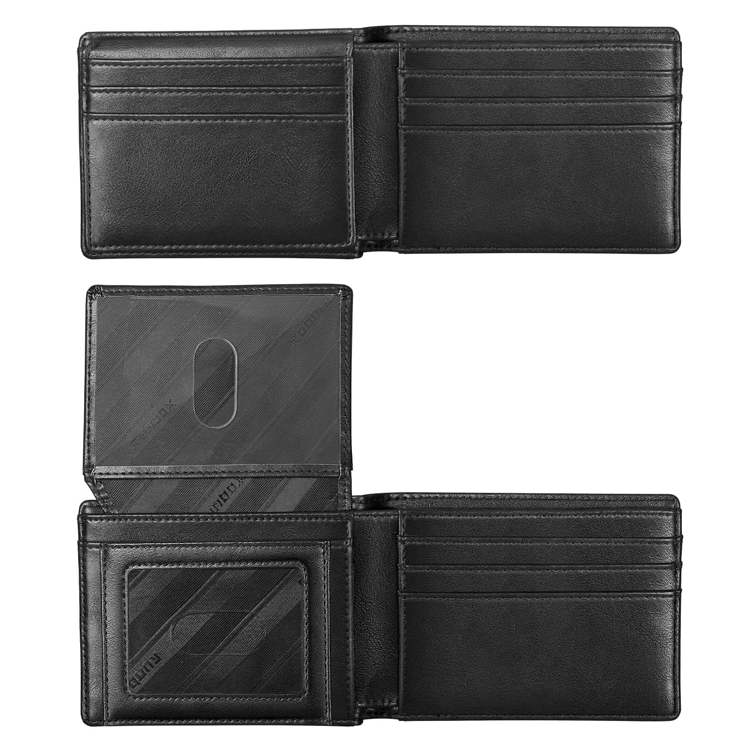 Wallet for Men Slim Rfid Leather 2 ID Window With Gift Box | Slim, Rfid, 2 ID Window, With Gift Box, Slim, Rfid