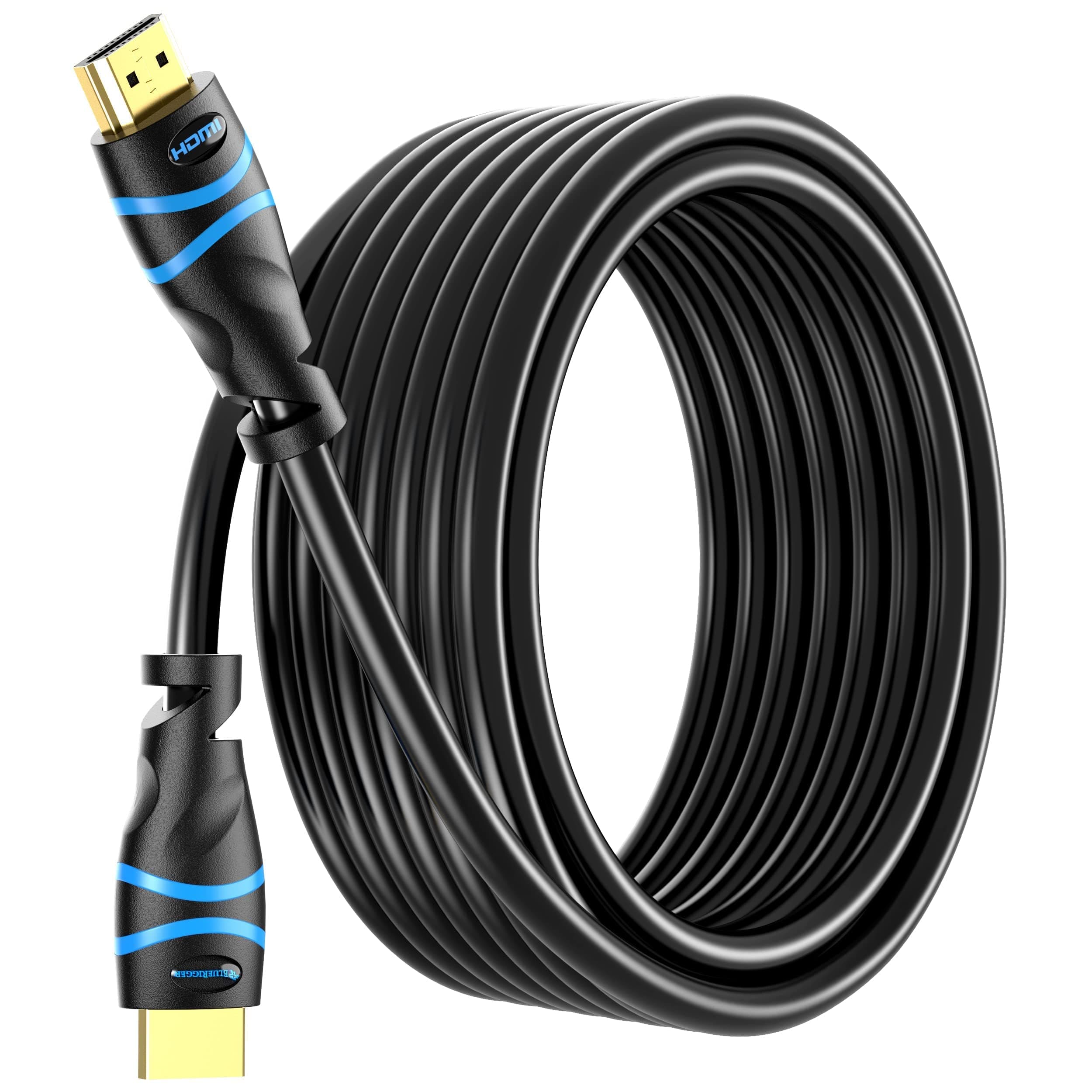 BlueRigger in-Wall High Speed 18Gbps HDMI Cable - CL3 Rated - Supports 4K 60Hz, Ultra HD, 3D, 1080p, Ethernet and Audio Return (Latest Standard) (50 Feet (15 Meters)