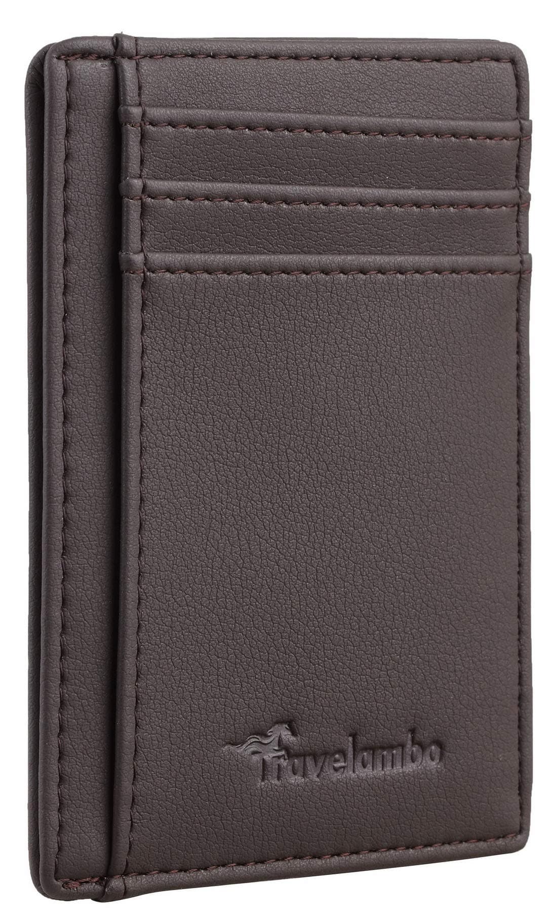Front Pocket Minimalist Leather Slim Wallet RFID Blocking Medium Size