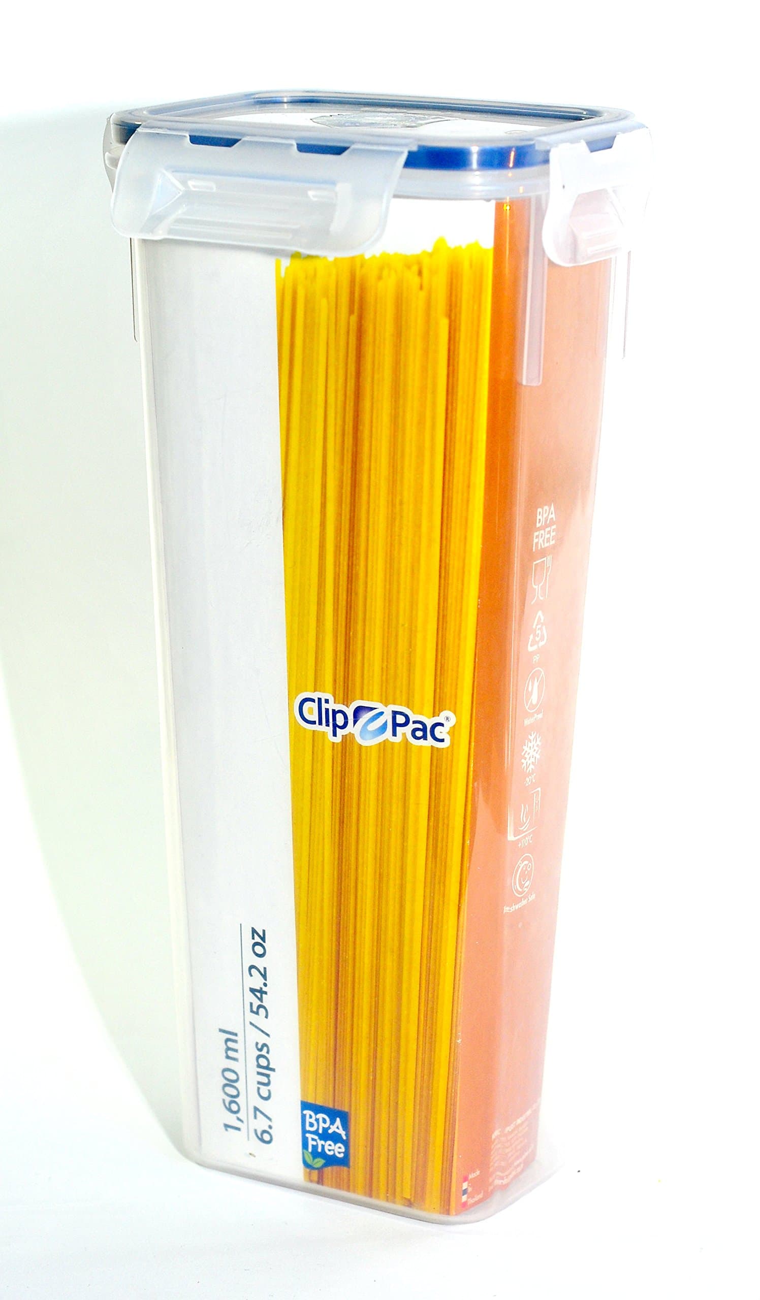 Storage Containers By Clip Pac - Pasta Spaghetti Box Food Container Plastic spare at hand 1,600ml / 54.2 OZ - reliable and features high stability verified through strict quality Tested durable and not fragile - Guarantee