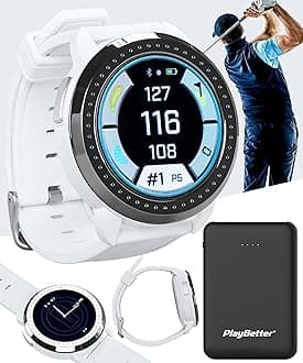 PlayBetter Bushnell iON Elite (White) Golf GPS Watch - Color Touchscreen Smartwatch with 12+ Hours Battery Life, 38K Courses & Slope Distances - Bundle with iON Elite Screen Protectors & Charger