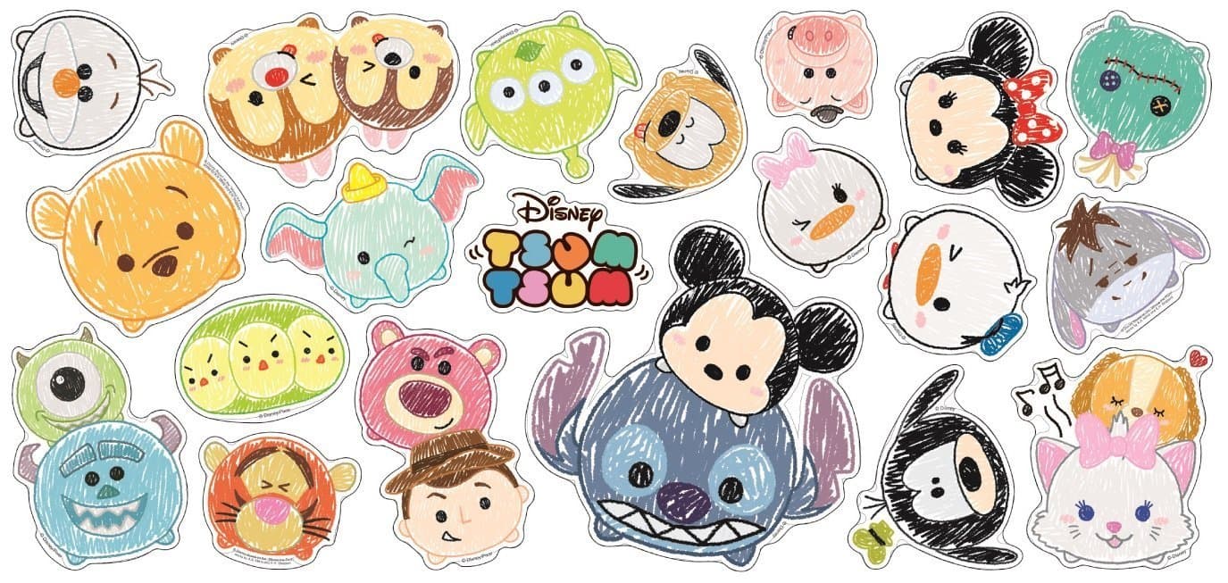 Disney Tsum Tsum Decoration Sticker 20 Elements Decals (Comic Style)