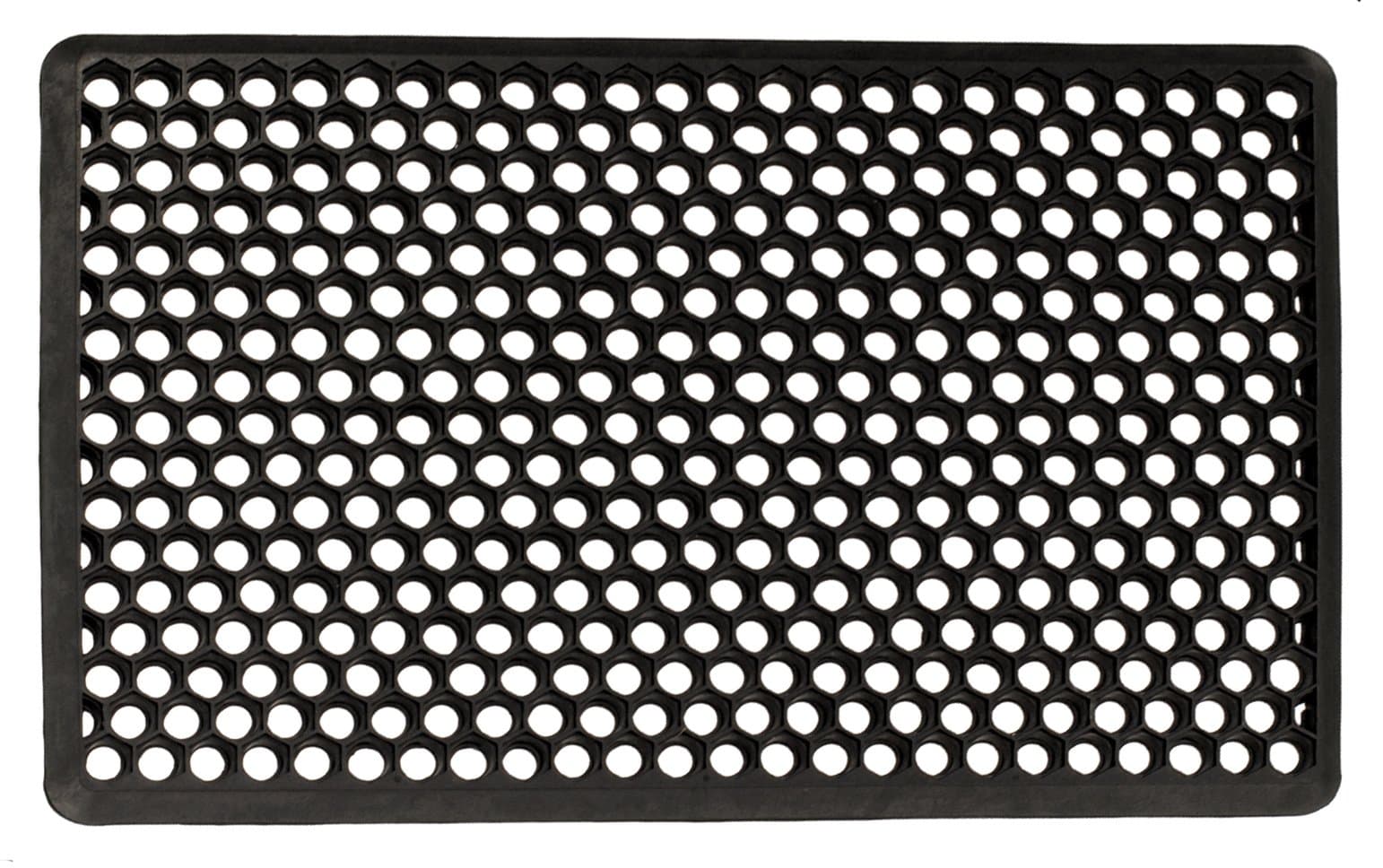 Multy 1000033 16" X 28" Rubber Hexagonal Doormat, Black