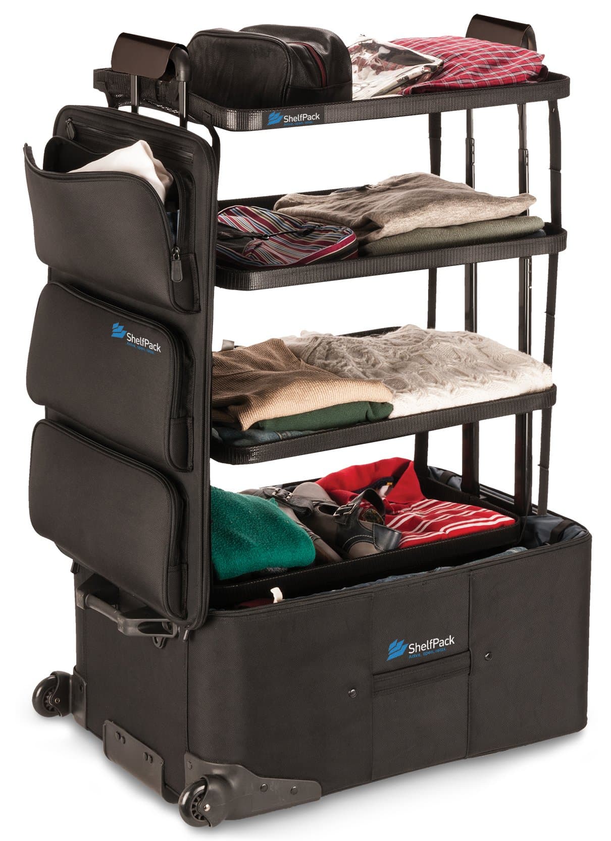 ShelfPack - Revolutionary suitcase with built-in shelves.