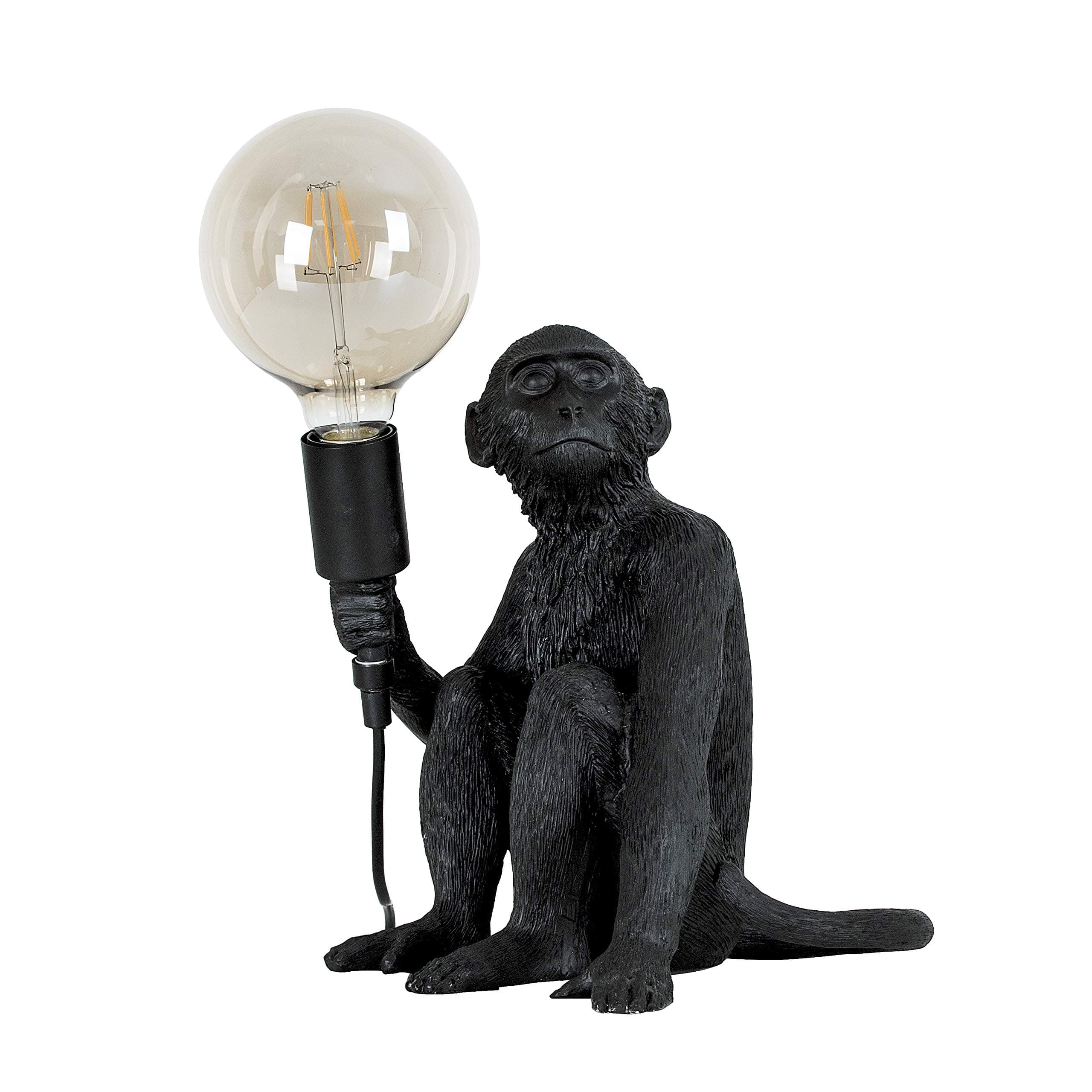 MiniSun | Modern Black Painted Monkey Design Table Lamp | Table Lamps & Home Improvements Essential