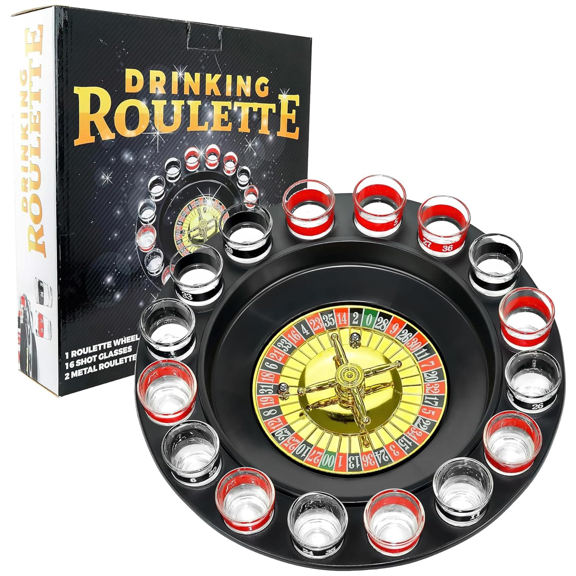 Drinking Roulette incl. 16 shot glasses