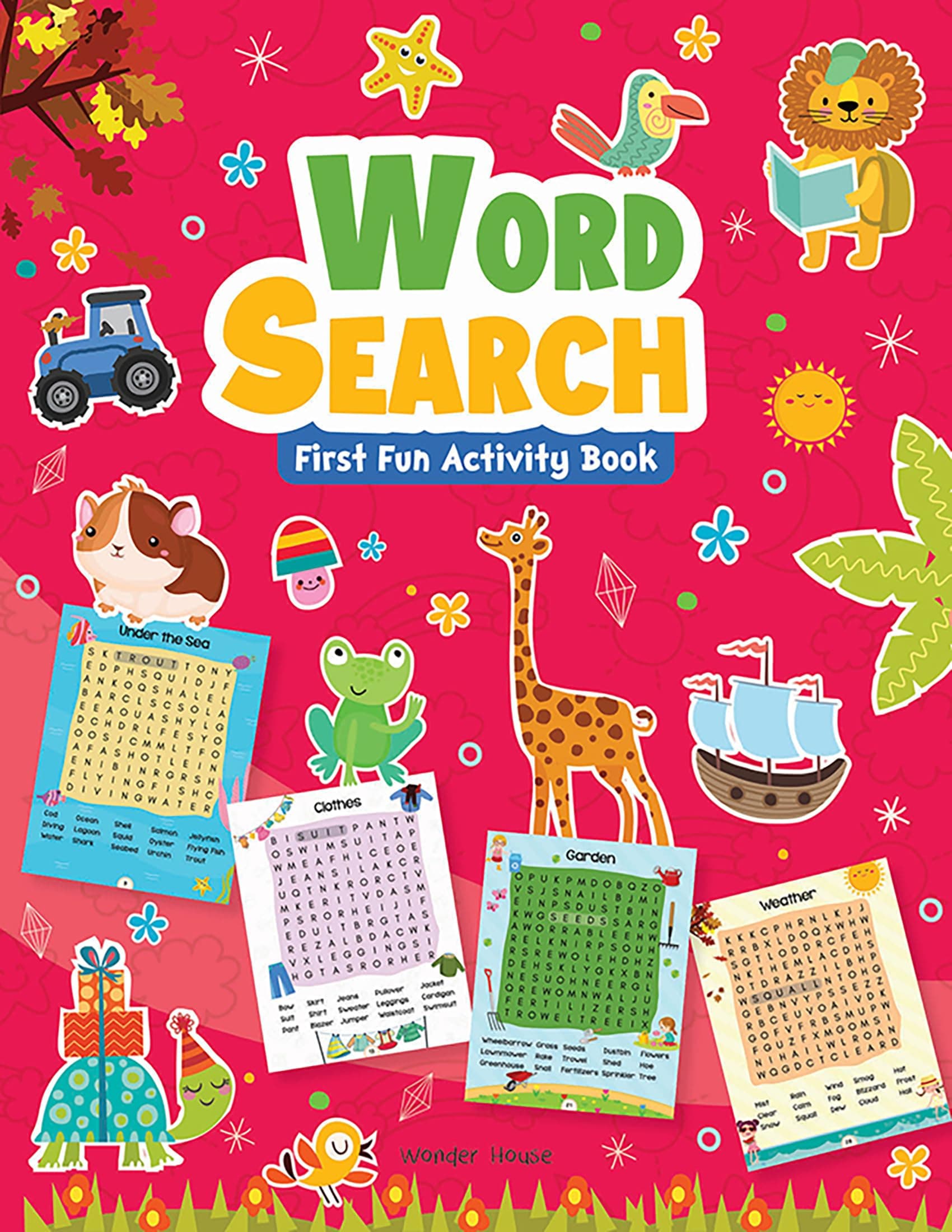 Word Search: First Fun Activity Book for Kids | Beginner Puzzles to Build Vocabulary | Ages 4–7 | 2+ Hours of Interactive Learning