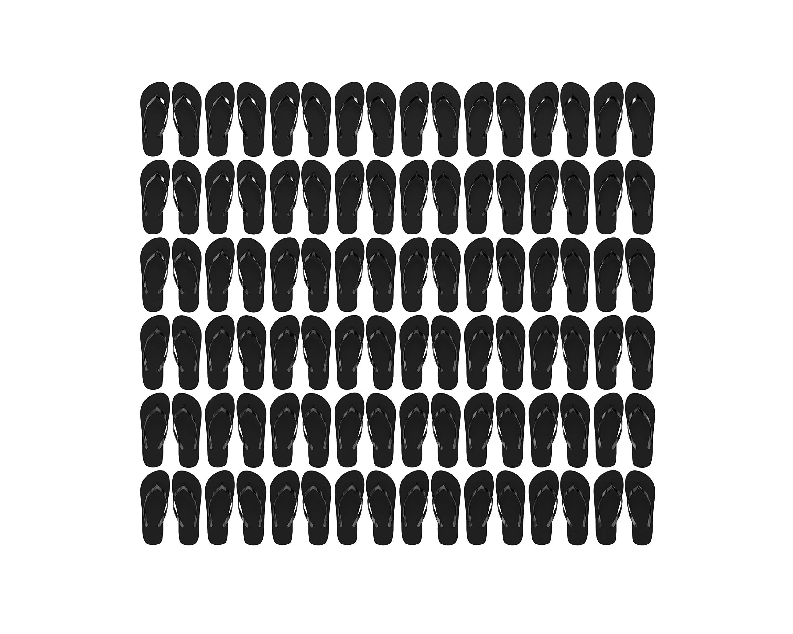 Bulk Flip Flops 50 Pack for Wedding Guests or Any Occasion - Wholesale Flip Flops, for guests, Women, children, and men - 50 Pairs, Single Color Pack, 10 S, 15 M, 15 L, 10 XL PE Rubber Tech