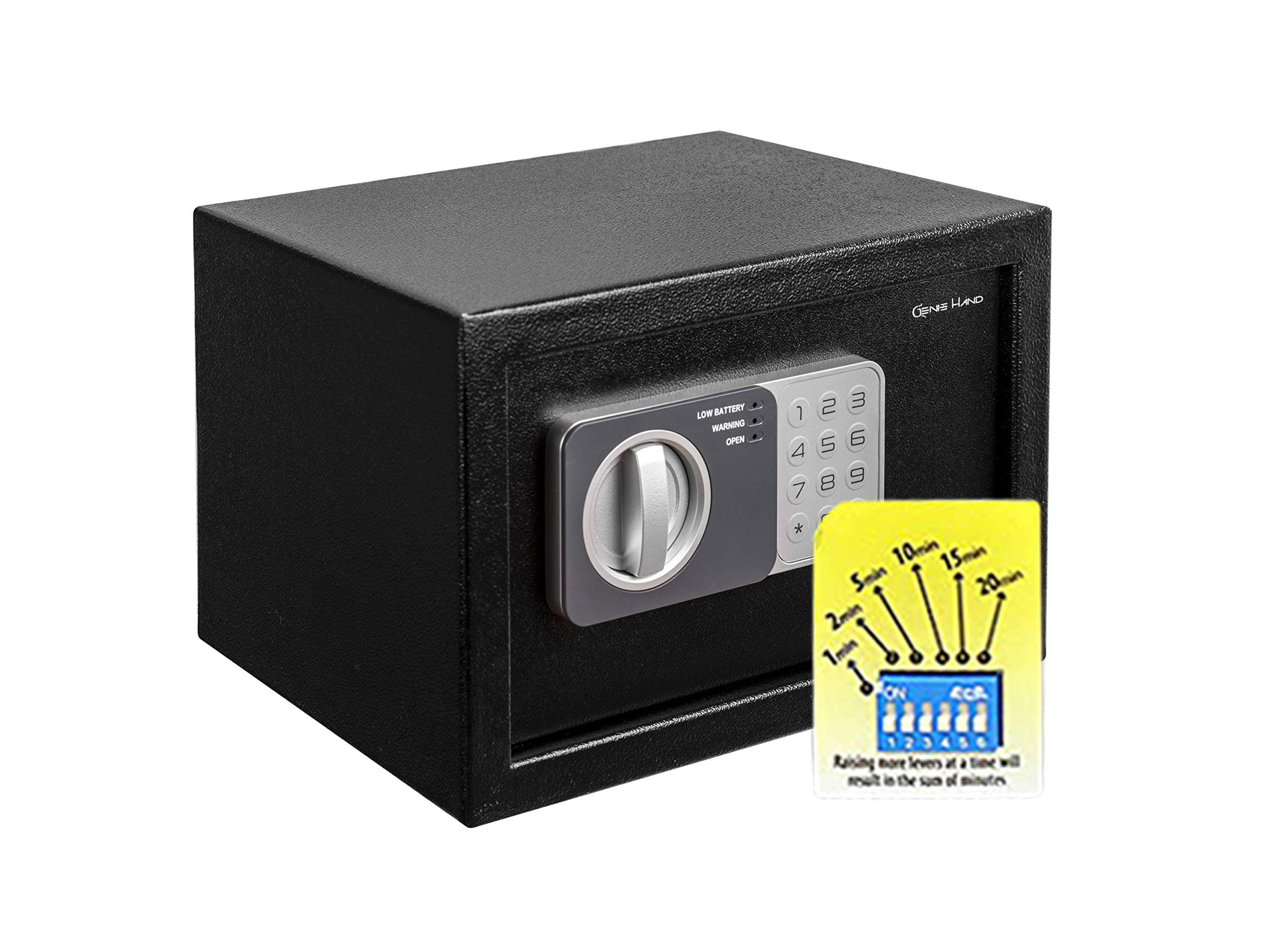 Sponsored Ad - Genie Hand – Time Delay Safe, Anti Robbery Safe Box, Timed Controlled Opening – B-Class Lock – Anti Bounce Technology – Emergency Opening Keys (Medium – Standard)