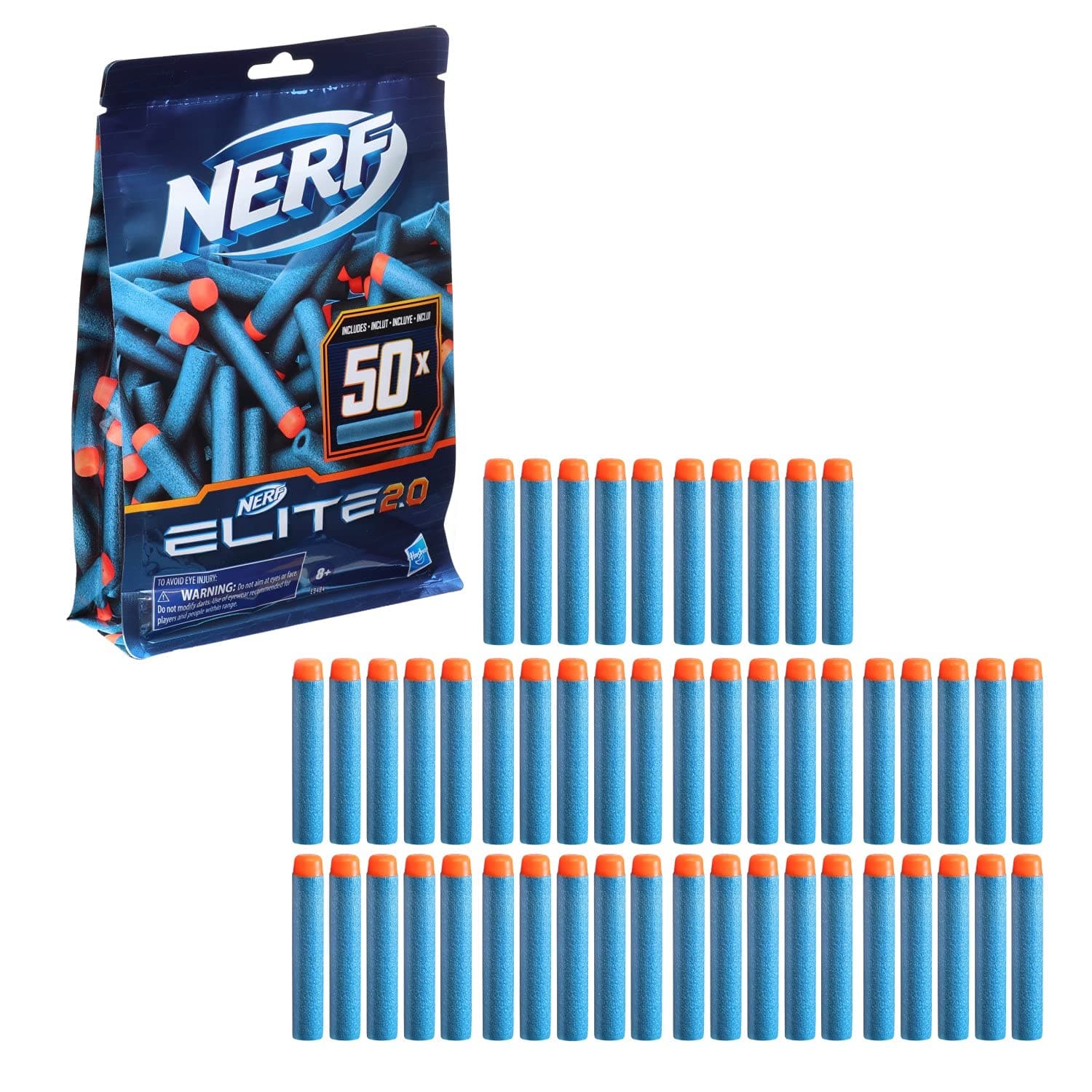 【Amazon.co.jp Exclusive】 Hasbro NERF Elite 2.0 50-Dart Refill Pack, Foam Darts, Compatible with Nerf Blasters That Use Elite Darts, E9484, Genuine Product