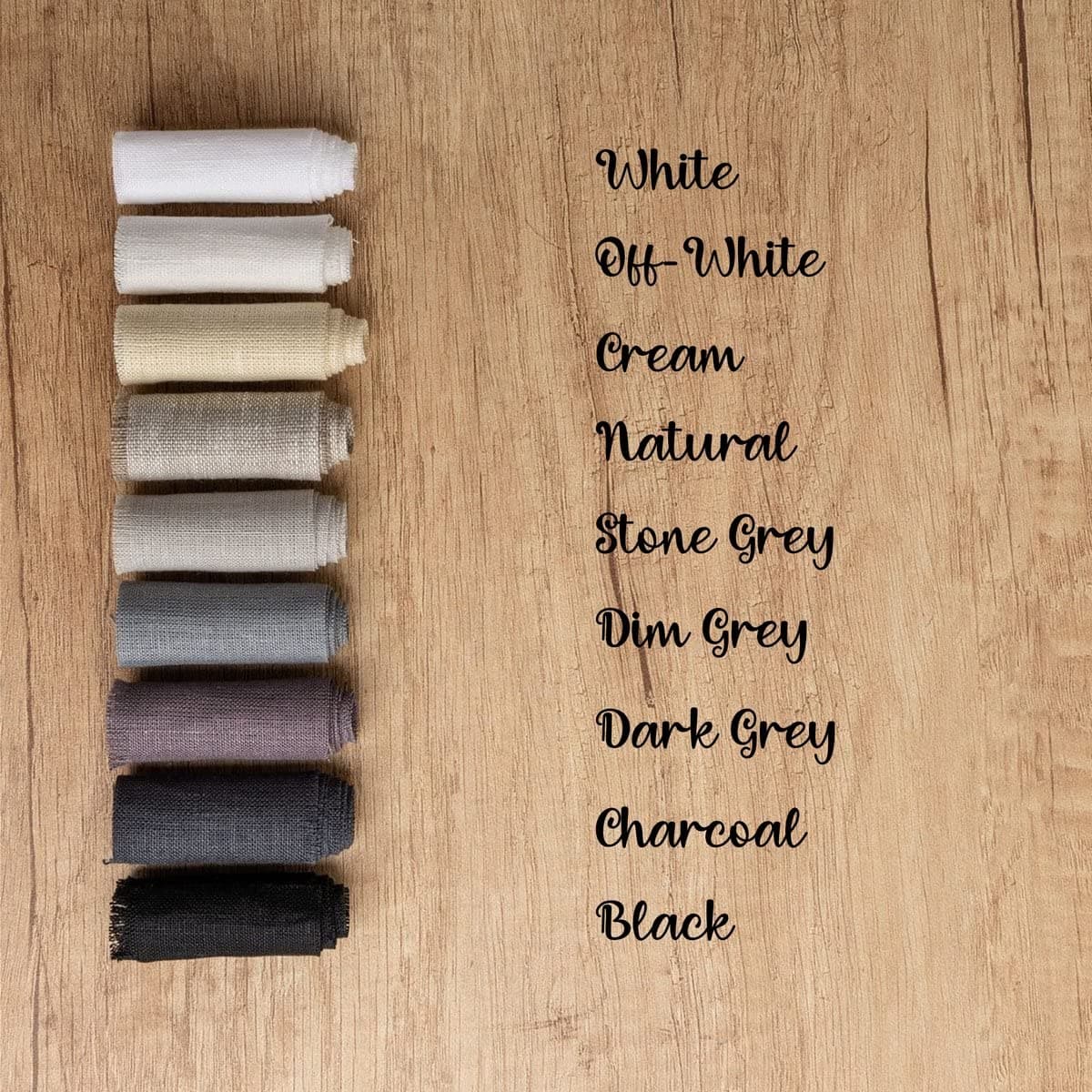 Linen Fabric Samples Multiple Colors - beige, white, grey, blue, pink, yellow, green
