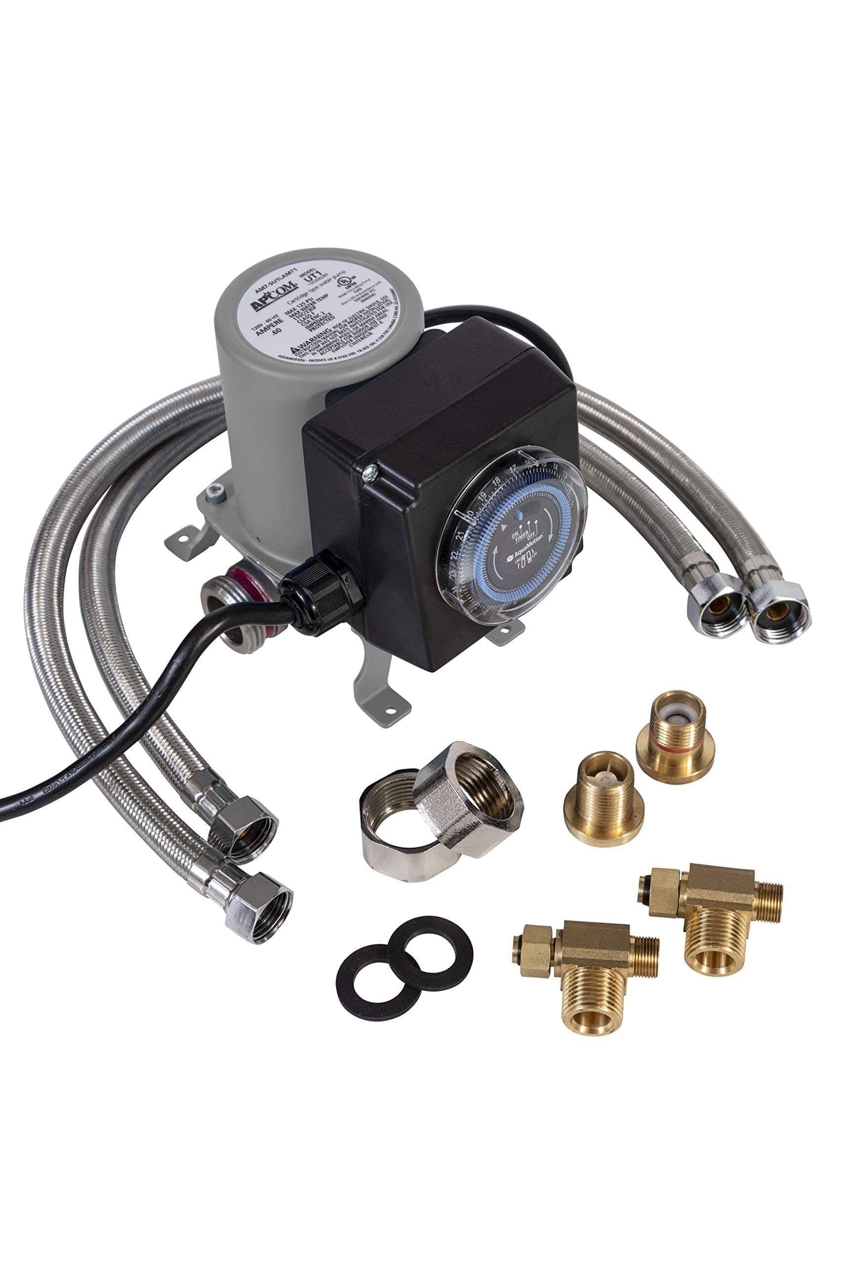 - APCOM UT1 Automatic Hot Water Recirculation Pump For Under Sink - Instant Hot Water Recirculating System For Tank Type Water Heaters - Energy & Cost Efficient