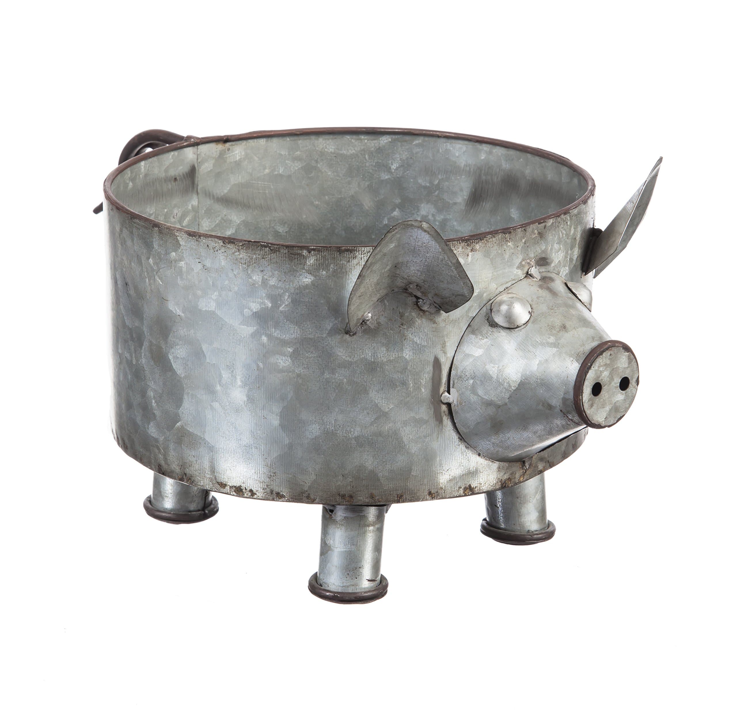 Cape Craftsmen Pig Galvanized Metal Planter