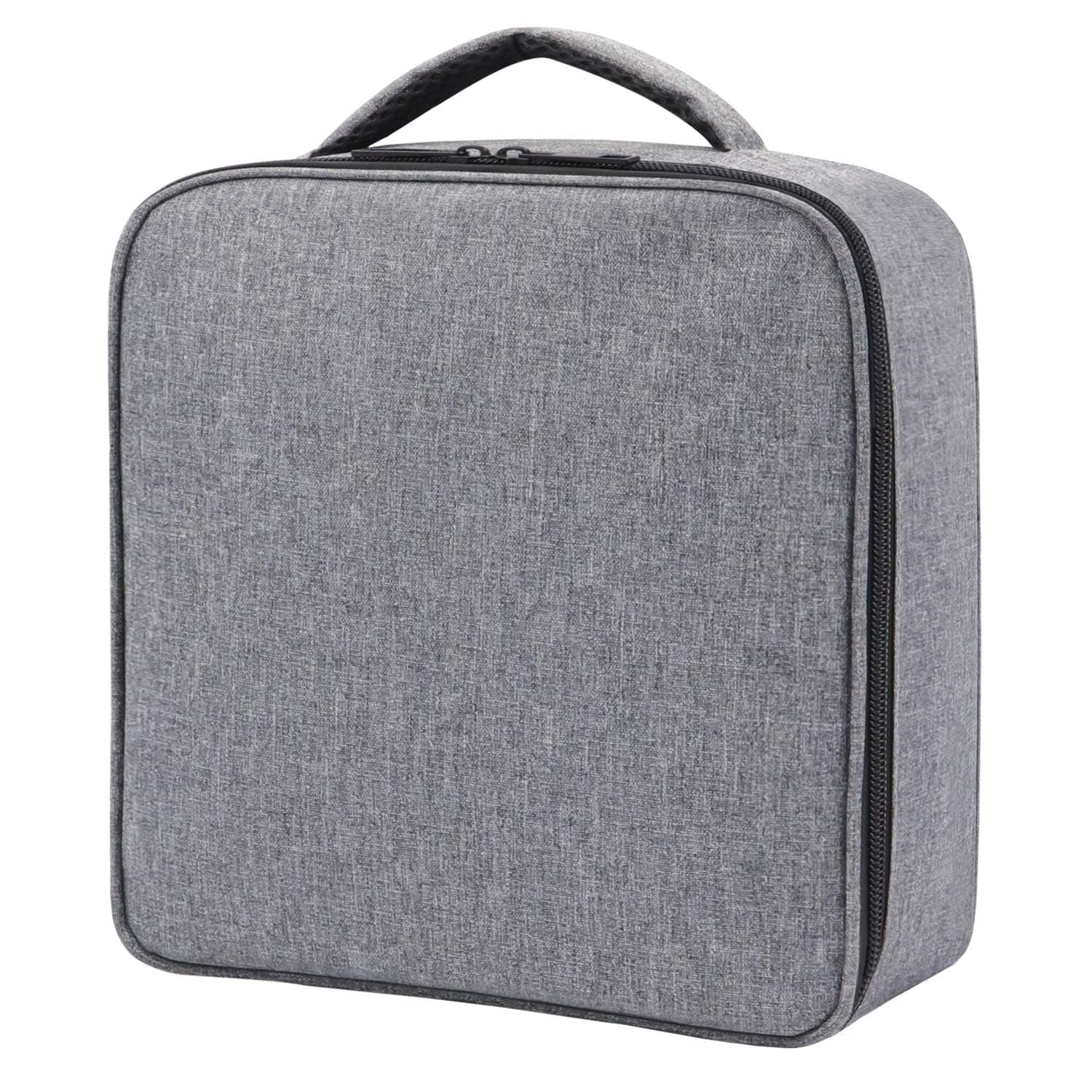 Portable Travel Cosmetic Bag Makeup Case Mini Makeup Train Case Zipper Packing Organizer Camera Storage Bag with Top Handle and Removable Velcro Divider for Free Combined