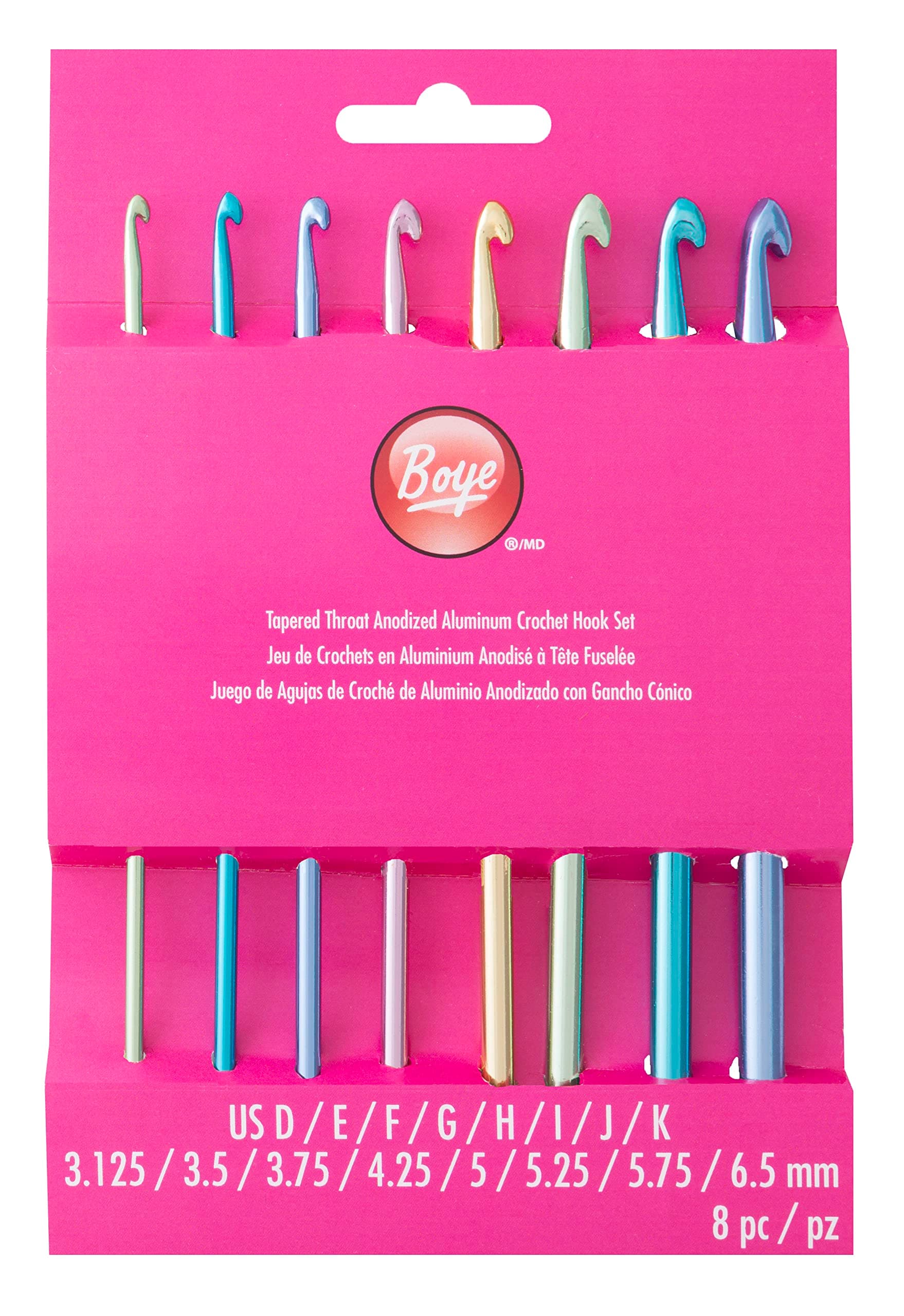 Simplicity Aluminum Crochet Hook Set, Sizes D-K