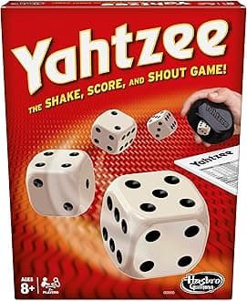 Hasbro Gaming Yahtzee Game, Fast-Playing Dice Games for Kids, Teens, and Adults, Strategy Games, Family Games for Kids, 2 or More Players, Ages 8 and Up