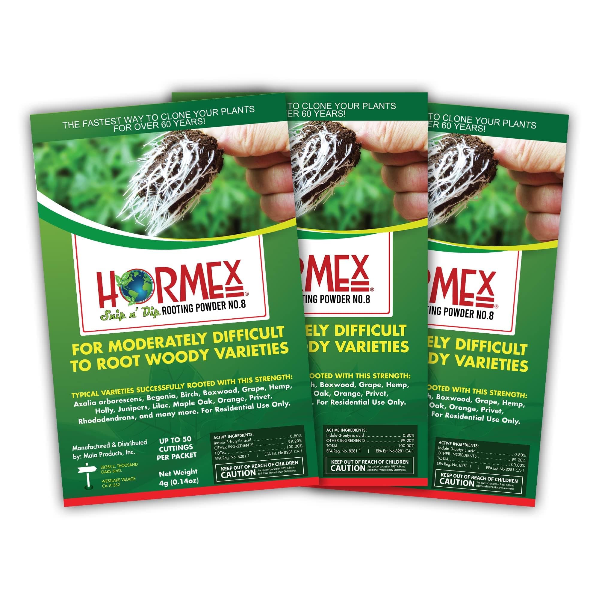 Hormex Rooting Powder #8 - Rooting Hormone for Moderately Difficult to Root Plants - Fast & Easy Way to Clone Plants from Cuttings - Stronger, Healthier Roots Using Cloning Powder - 0.8 IBA
