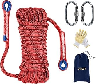 10mm/12mm/14mm Indoor Outdoor Climbing Rope, Static Rock Climbing Rope for Escape Rope, Ice Climbing Equipment, Fire Safety Rescue Rope, with Non-Slip Gloves