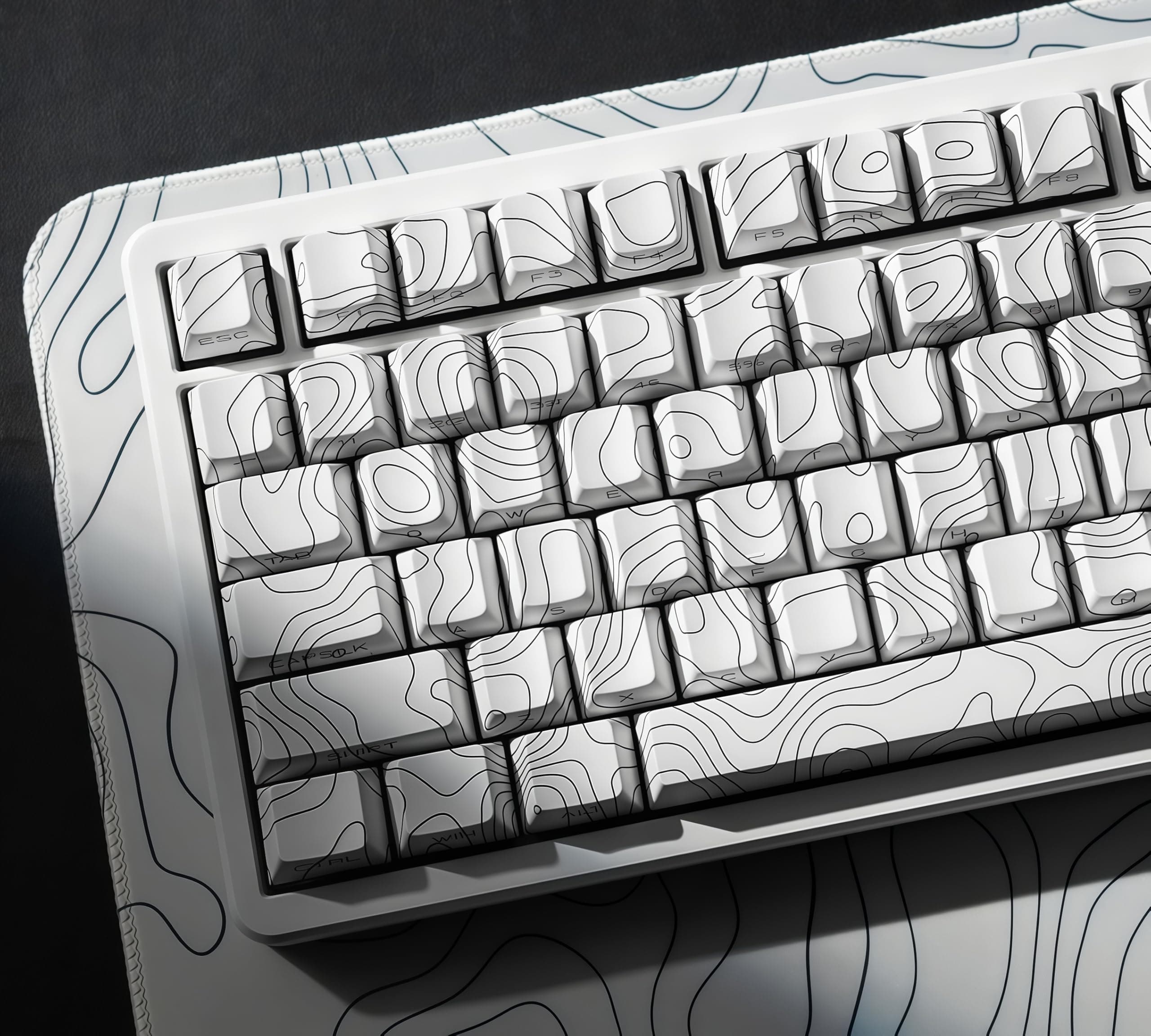 dagaladoo XVX 132 Keys Altitude line Side Print Keycaps, 5-Side DYE-Sub-Beautiful Patterns,PBT Keycaps,.Cherry Type Full keycaps for Most 61/64/66/68/84/87/96/98/100/104/108 Key Mechanical Keyboards