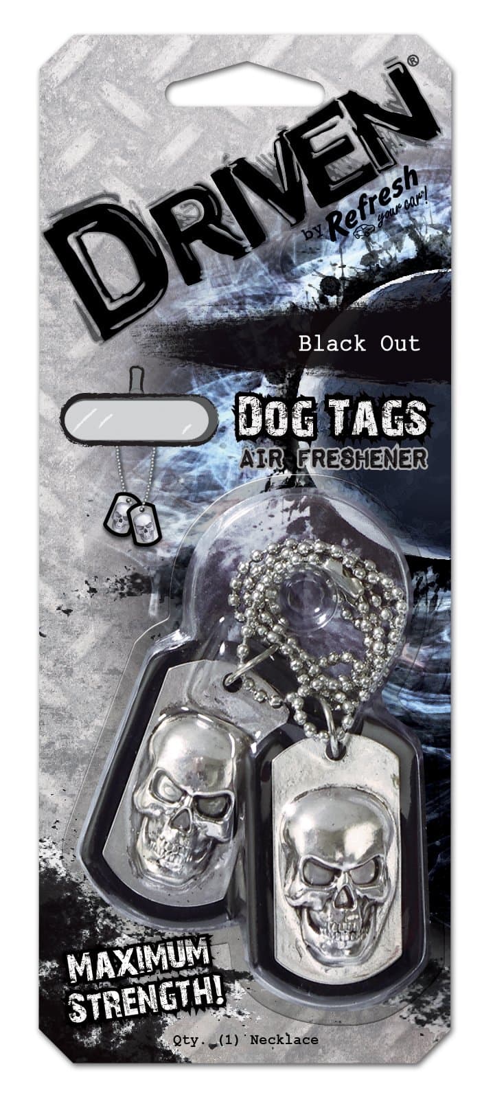 Driven by Refresh Your Car! E301342500 Scented Dog Tag, Black Out