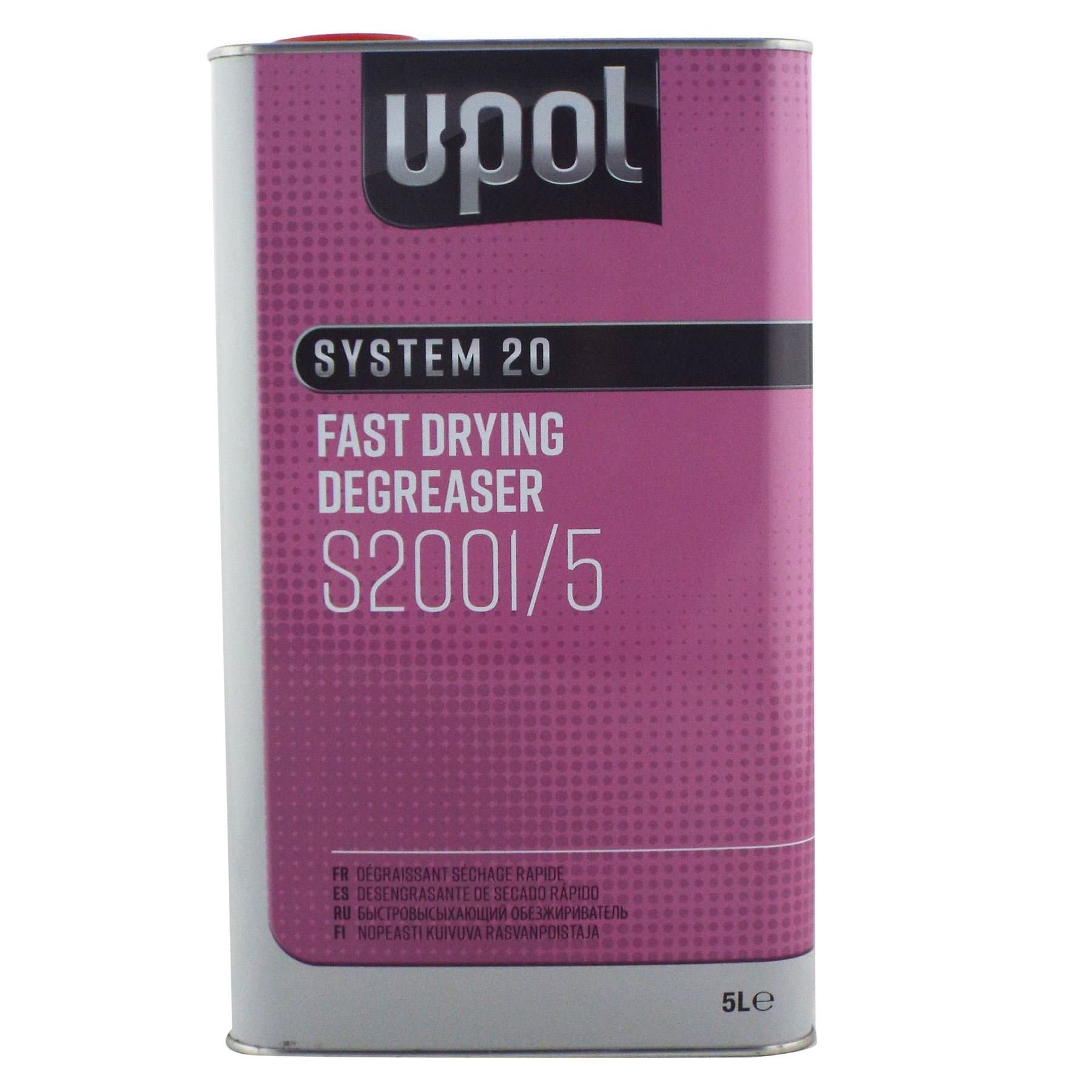 U-POL System 20 Fast Panel Wipe & Degreaser 5L UPol Panelwipe Anti-Static and Anti-Silicone Panel Wipe 5 Litres Fast Degreaser for Localised Panel Repairs
