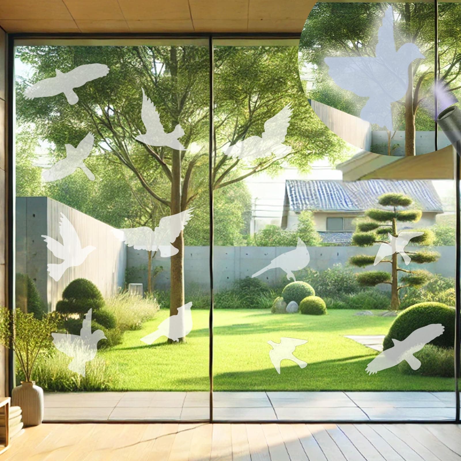 UV Reflective Anti-Collision Window Bird Stickers, Window Static Decals Glass Door Protect and Save Bird Strikes, Reusable