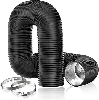 Dryer Vent Hose, 4'' Insulated Flexible Duct 8FT with 2 Duct Clamps, Heavy-Duty Three Layer Protection for HVAC Ventilation, Duct Fan Systems